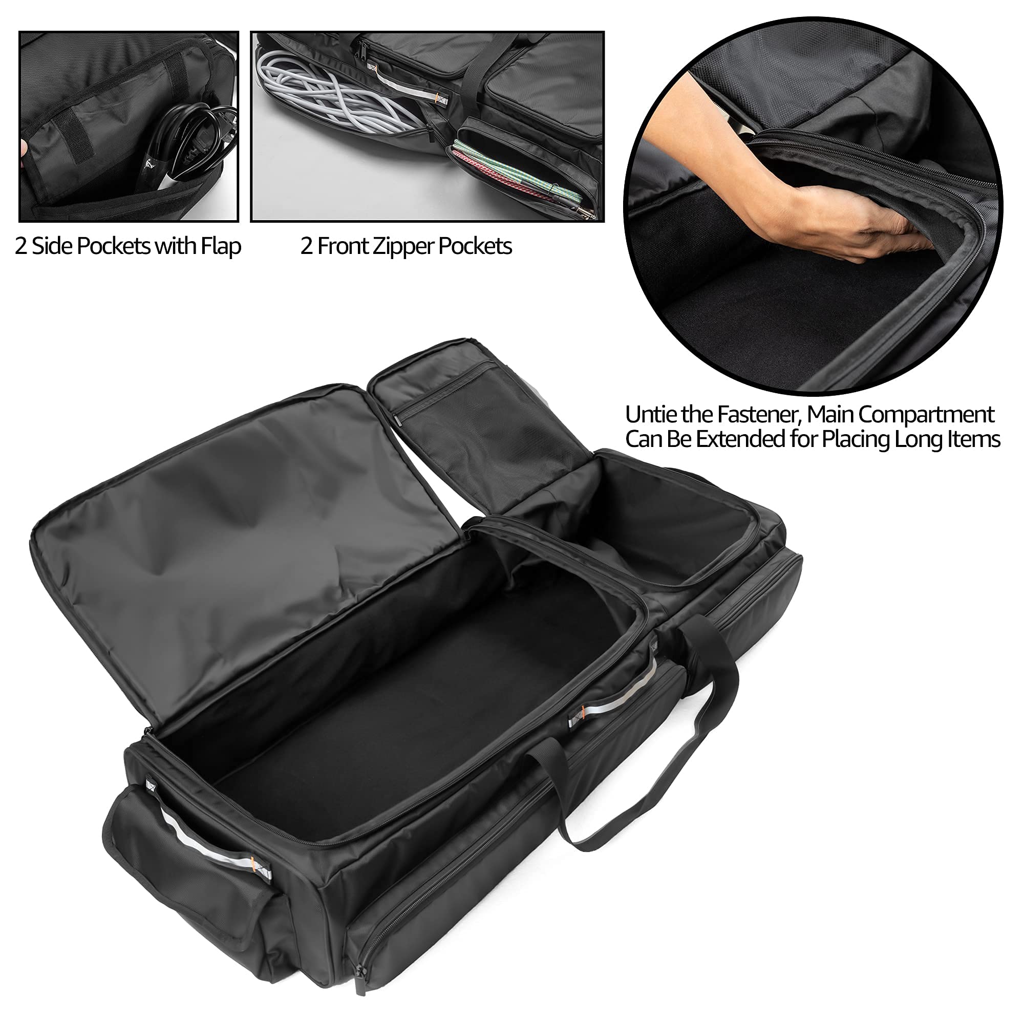 Samdew Under Seat Storage Bag Fit For Supercrew Cab & Crew Cab, Back Seat Double-Compartment Organizer For Truck, Practical Underseat Tool Box With Inner Dividers & Multiple Pockets (Patented Design)