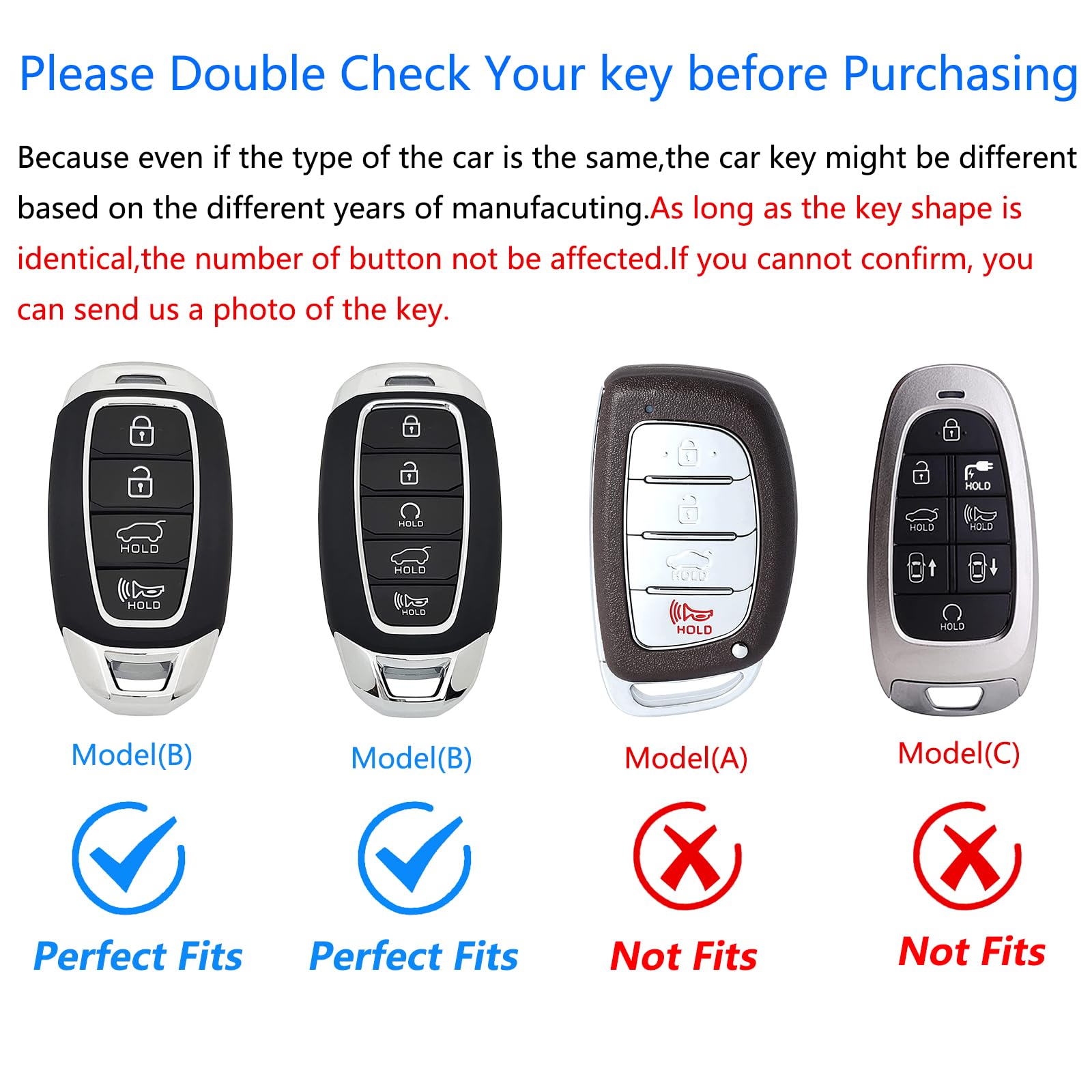 Ocezbiis For Hyundai Key Fob Cover,Keychain,Zinc Alloy Protection Car Key Shell Case Compatible With Hyundai Smart Remote Keyles