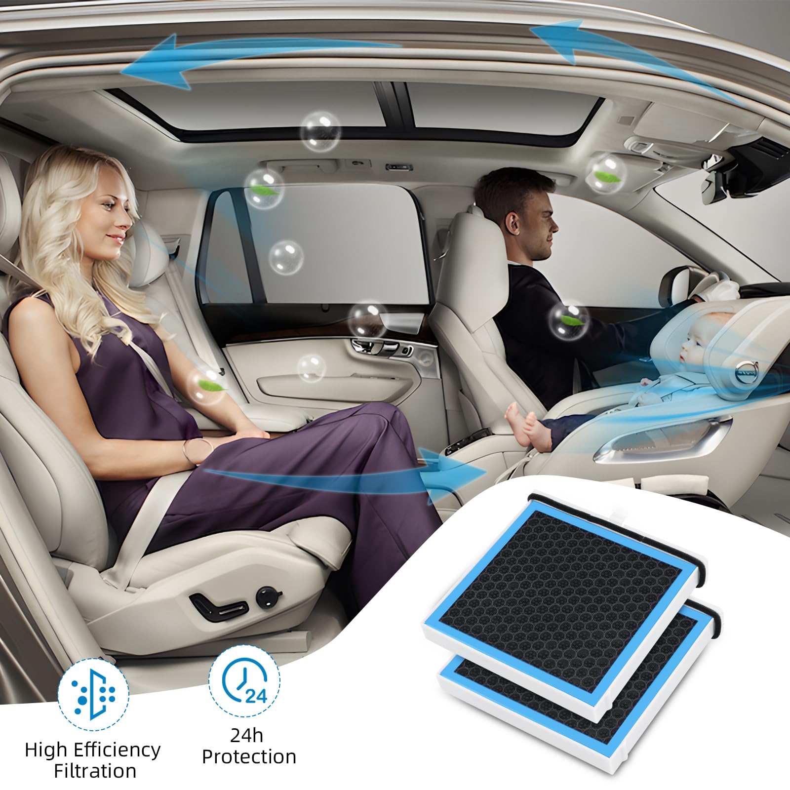 BDTS61J6X Premium Cabin Air Filter Compatible with Mazda 3/ CX-30/ CX-50 (2019-2024) BDGF61J6X Passenger Compartment Activated C