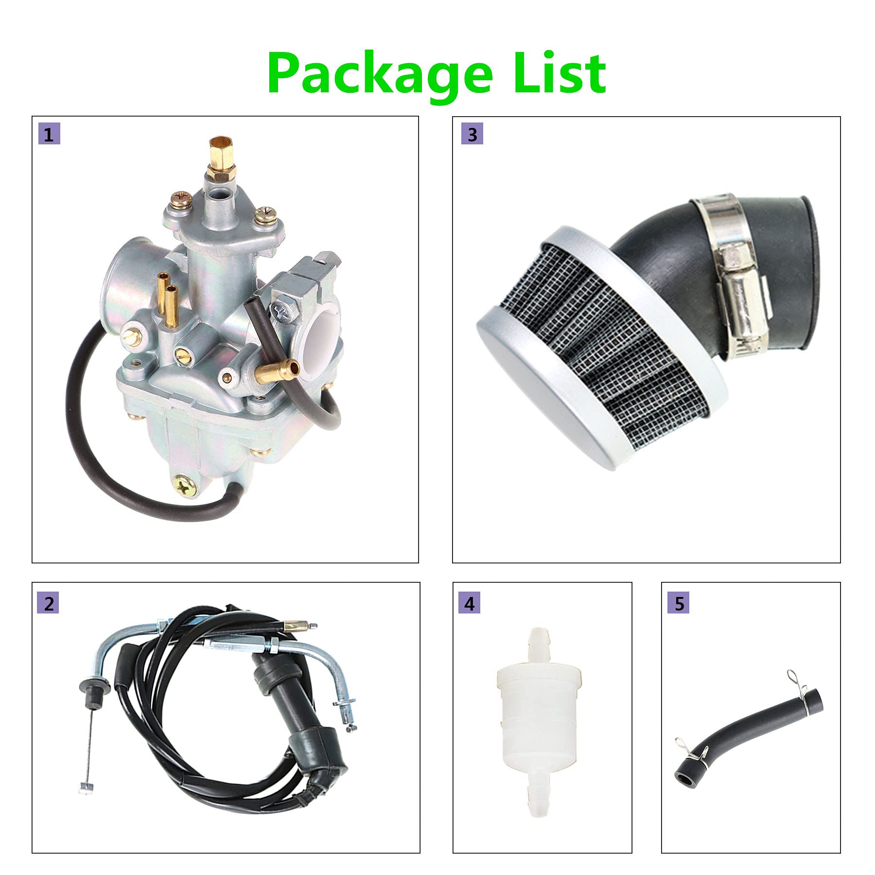 ALL-CARB Carburetor with Air Filter for Yamaha PW80 Y-Zinger Big Wheel 80 Dirt Bike 1983-2006 - Replacement Part 21W-14101-01-00