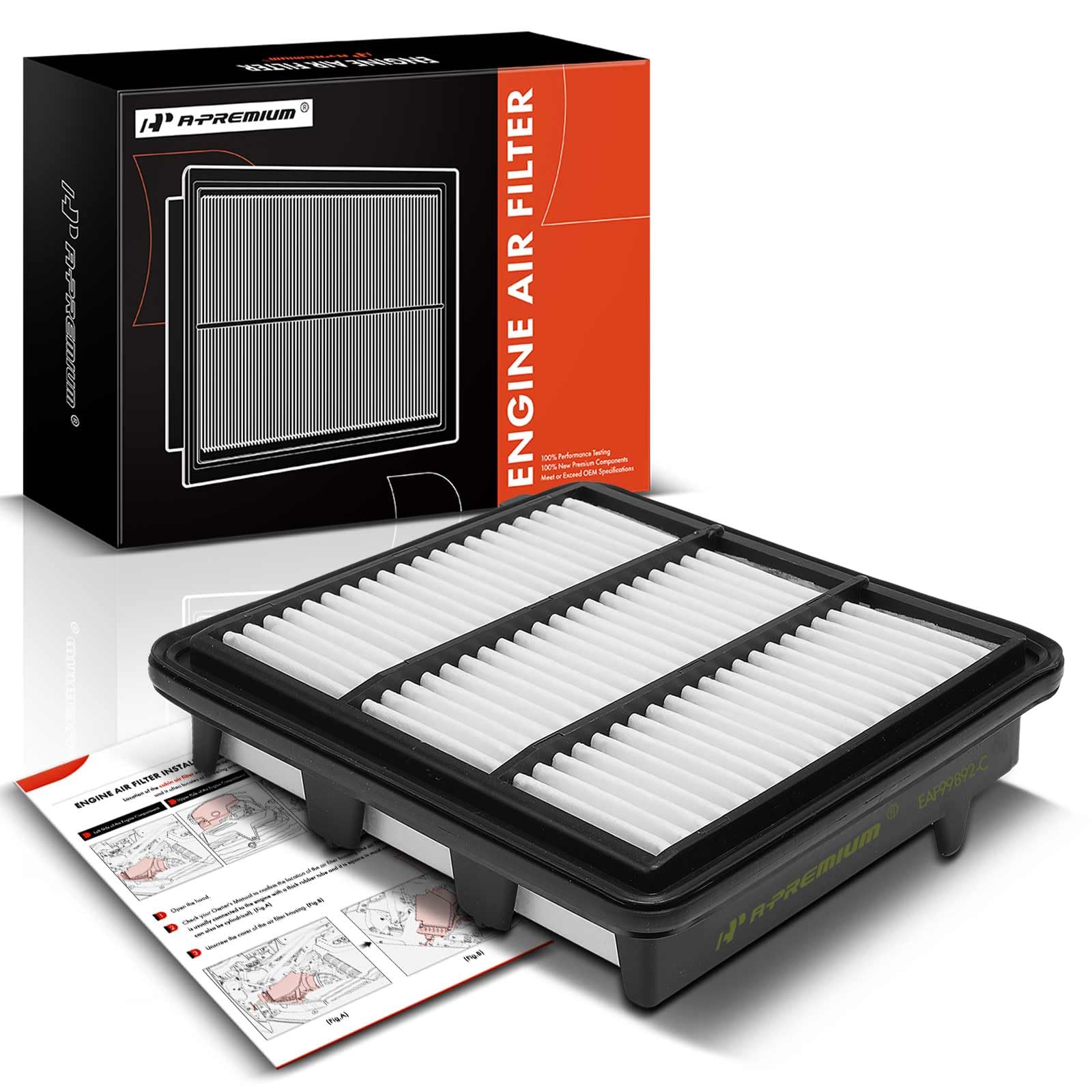 A-Premium Engine Air Filter Compatible with Honda CR-V CRV 2023, Civic 2022-2023, Accord 2023 & Acura Integra 2023-2024, 1.5L, R