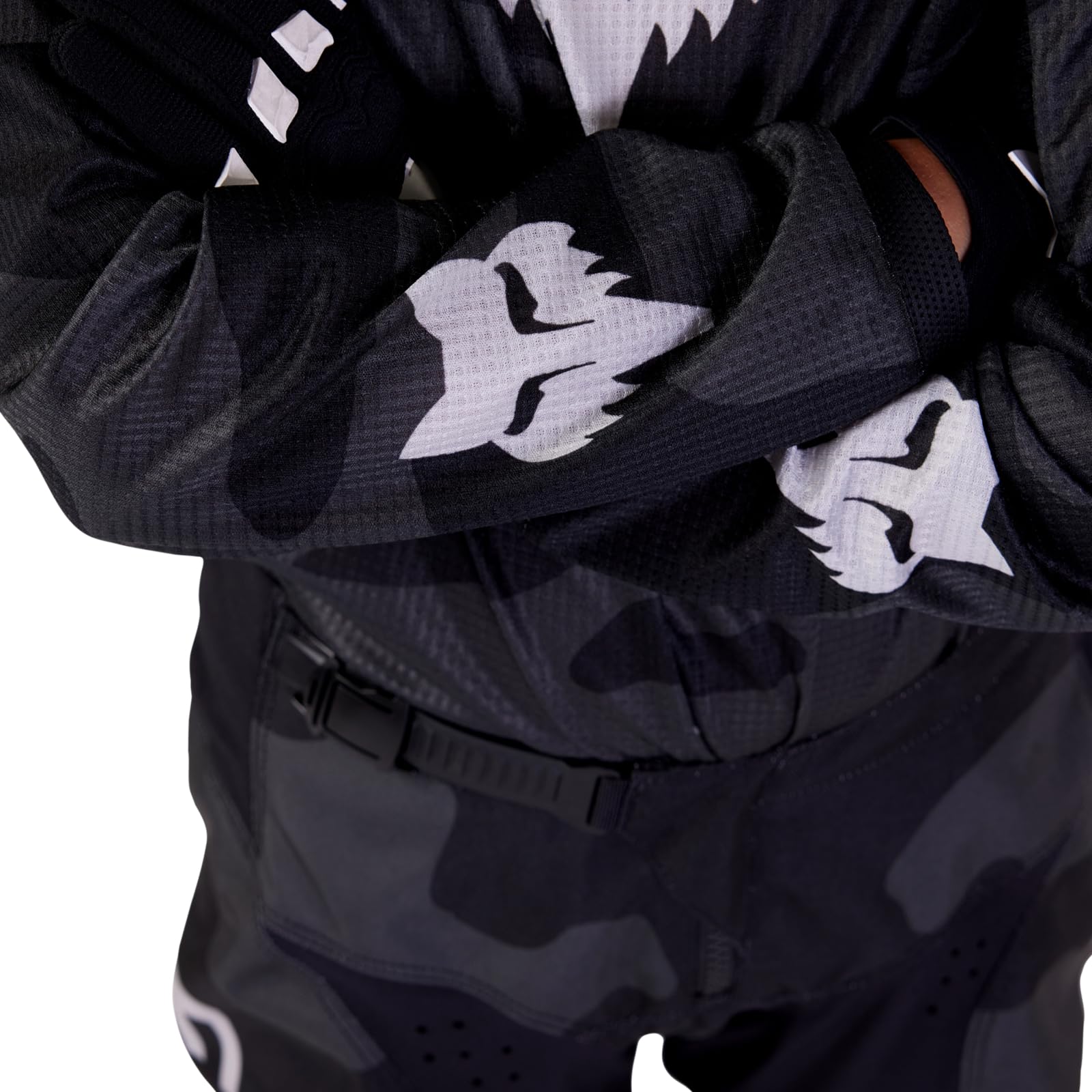 Fox Racing Youth 180 Motocross Dirt Bike Jersey, Black Camo, Large