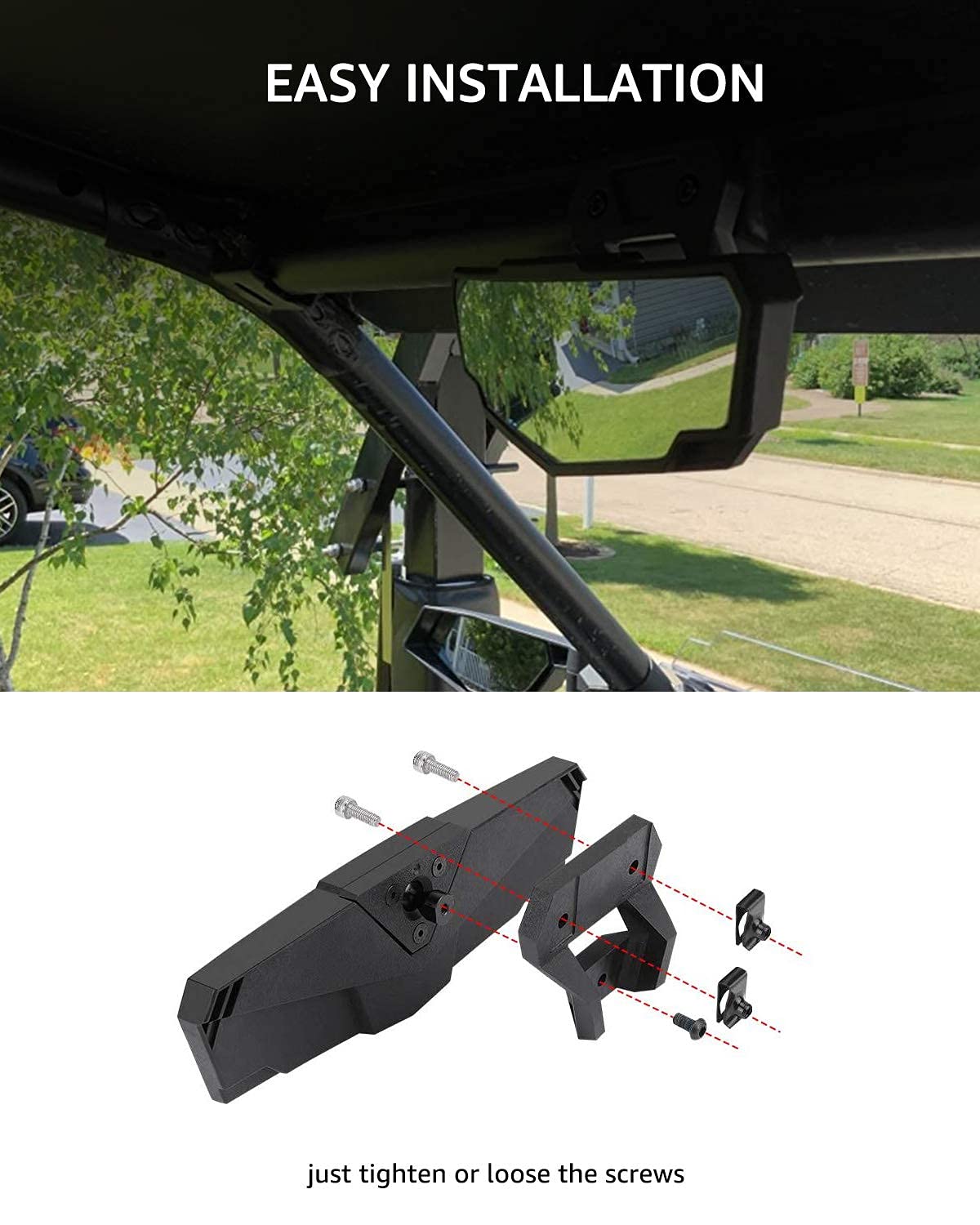 A & Utv Pro Rearview Mirror For 2024-2025 Rzr Xp 1000 Accessories, Convex Rear View Mirror For 2020-2024 Polaris Rzr Pro Xp, 202
