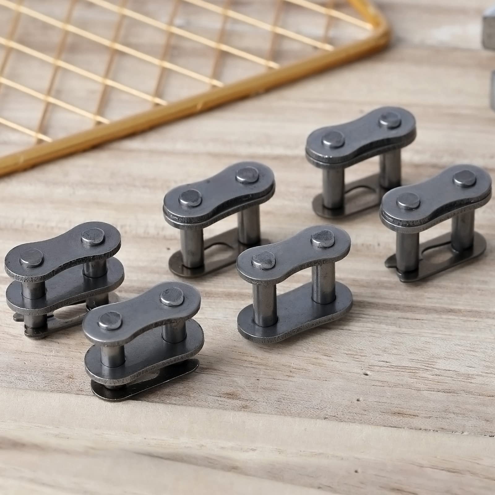 Aiex 8Pcs #40 Chain Master Links, Steel Alloy Heavy Duty Roller Chain Connector Links For Bike Bicycle Mini Bike Karting Pit Atv Scooter