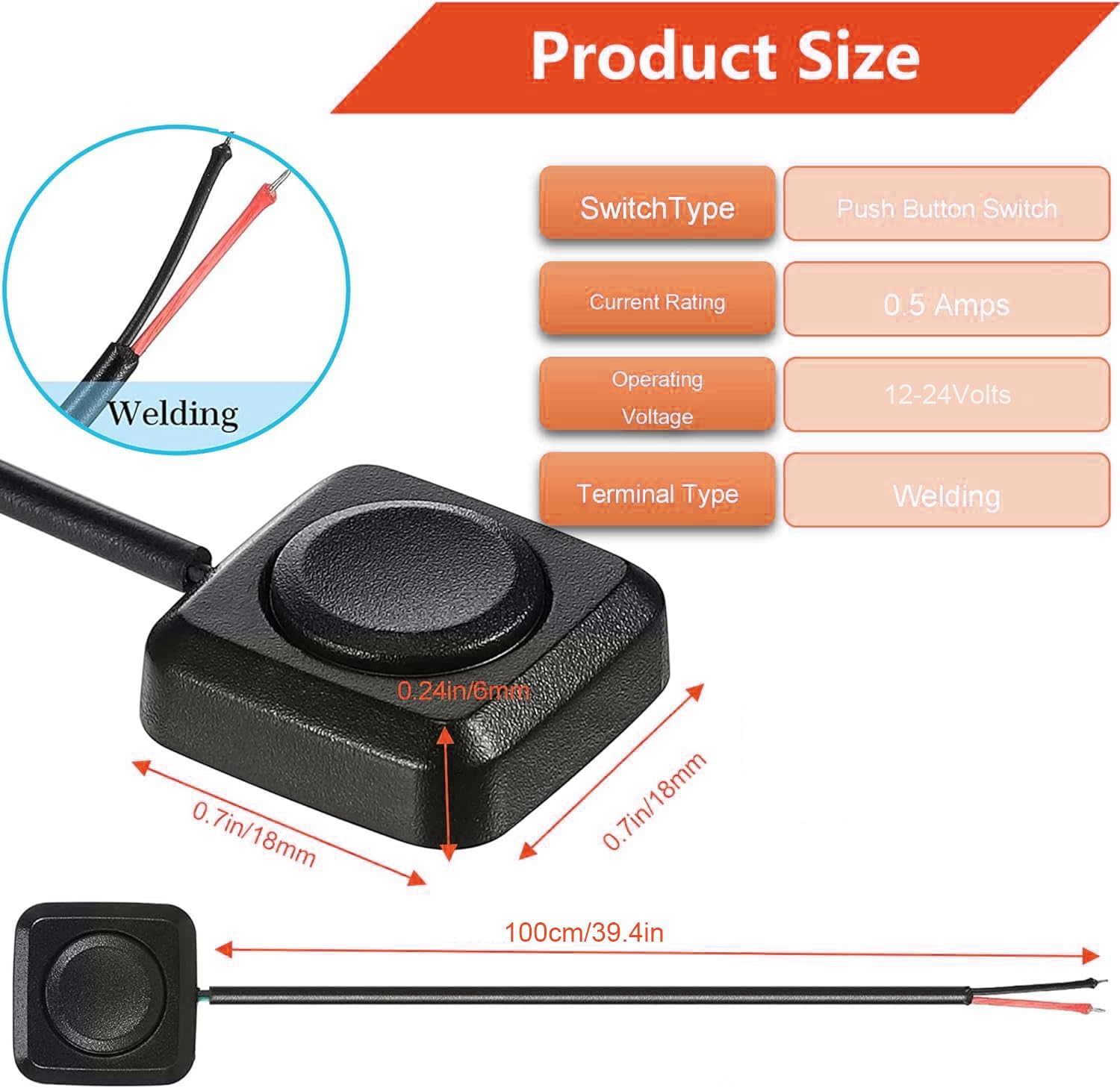 Gebildet 4Pcs Momentary Push Button Switch, On/Off Horn Buttons, 0.5A Surface Mount Mini Switches For 12V-24V Car Horn, Industri