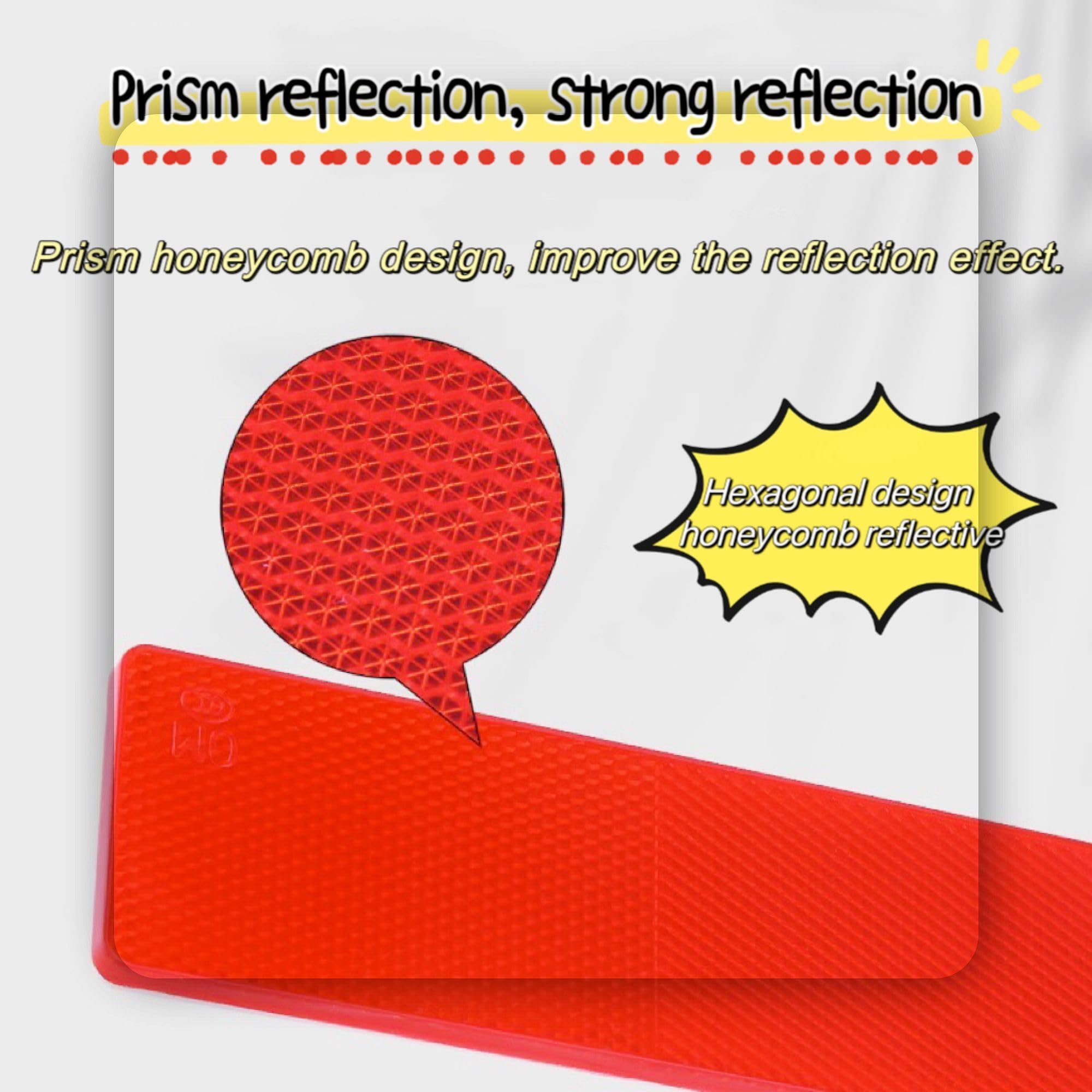 Smseace 15Pcs Safety Reflectors Self Adhesive Trailer Reflectors,Car Reflector,Reflectors For Driveway Used For Truck,Rvs,Motorcycle,Cars,Bus Safety Reflectors