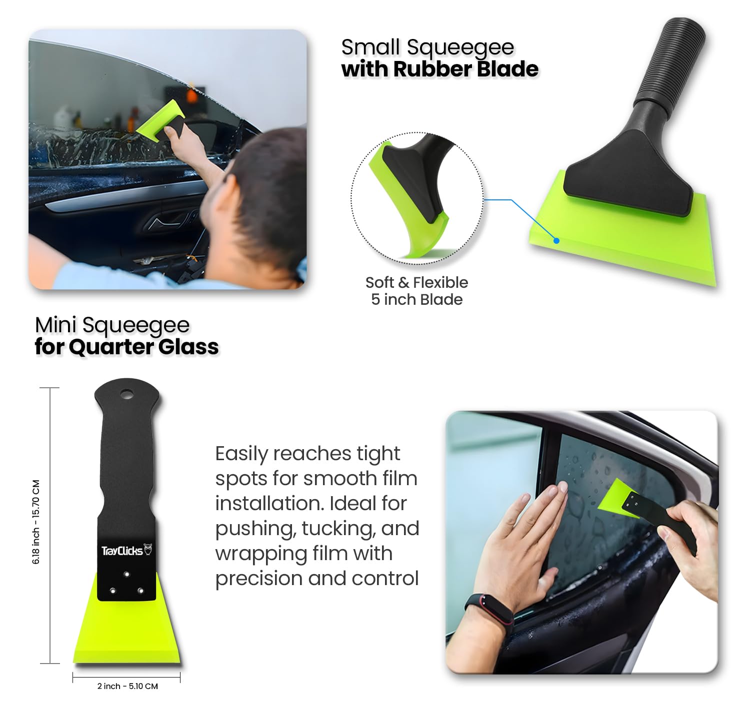 Window Tint Tools kit Vinyl Wrap Tool for Car Tinting Windshield Back Window Squeegee Bulldozer Squeegee Scrubber Paddle Rubber