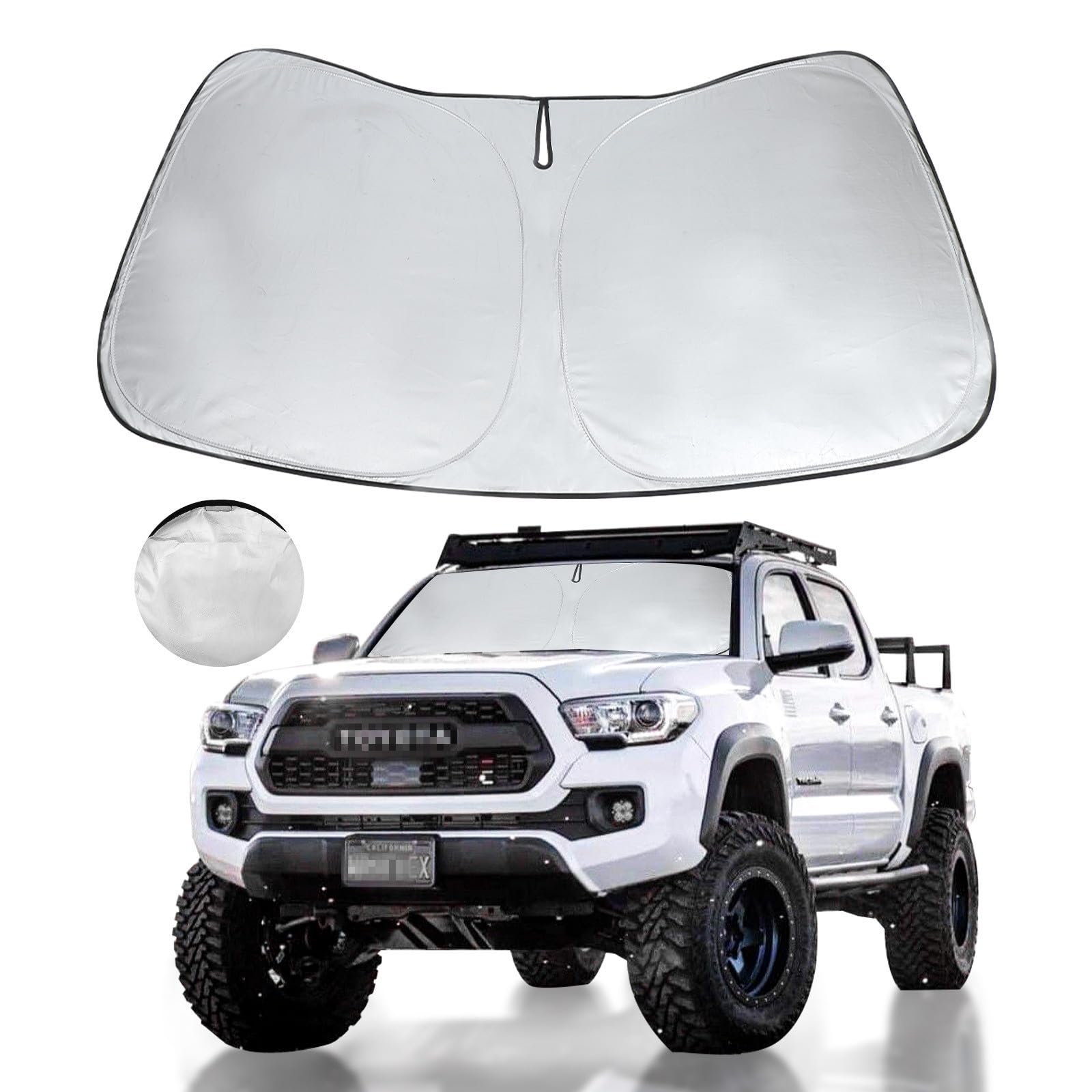 for Toyota Tacoma Windshield Sun Shade 2025 2024 2023 2022-2016, Window Sunshade Car Accessories Fit Tacoma 2Dr 4Dr Pickup Folda