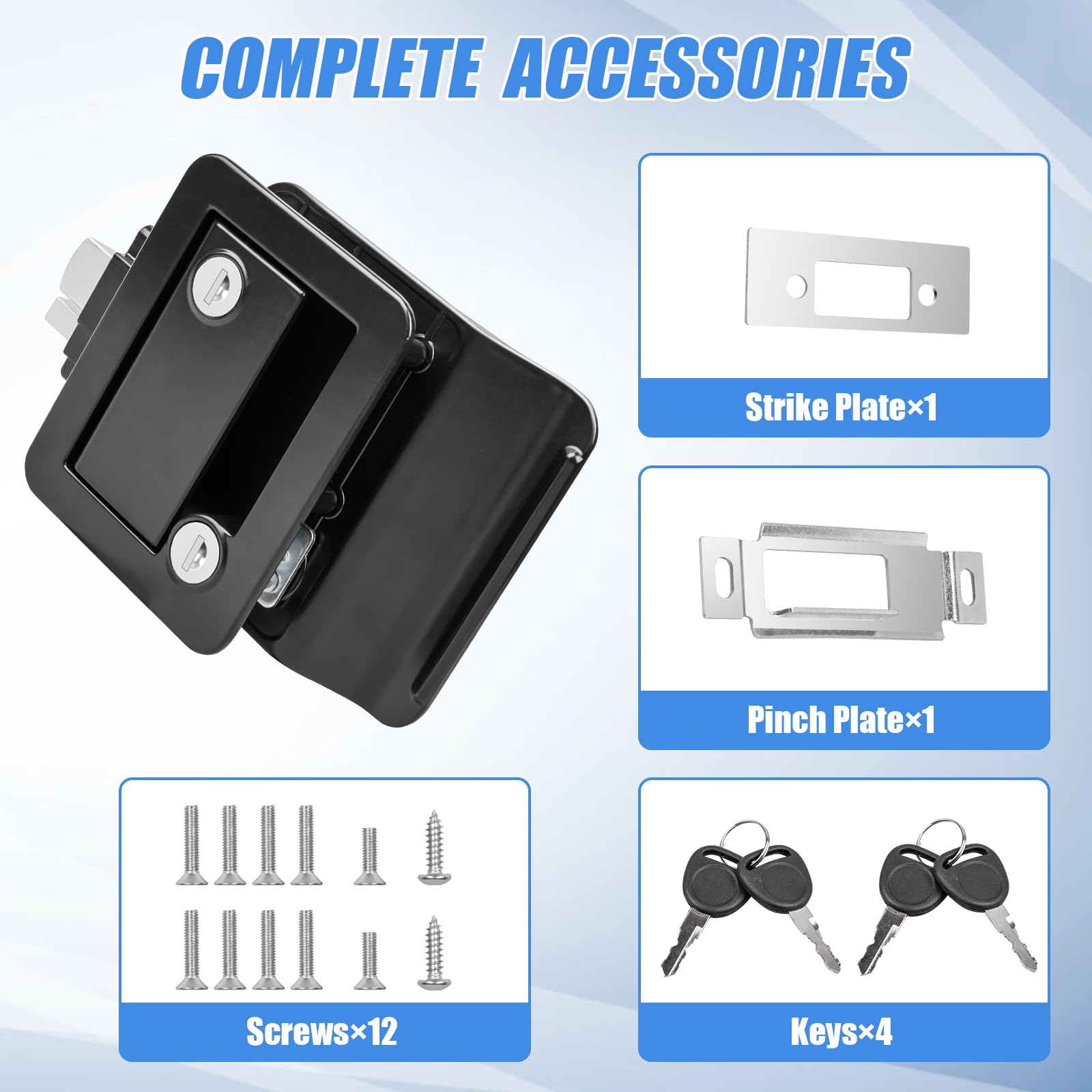 Beaiguna Rv Entry Door Lock Replacement - Upgrade Door Latch Handle With Paddle Deadbolt For Outside, Camper Trailer Lock For Ca