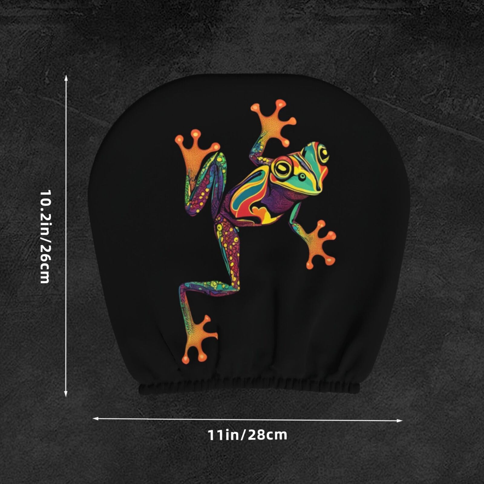 Dujiea 2 Pack Boho Frog Car Headrest Covers, Universal Soft Car Seat Head Rest Protector, Vehicle Accessories Fabric Headrest Co