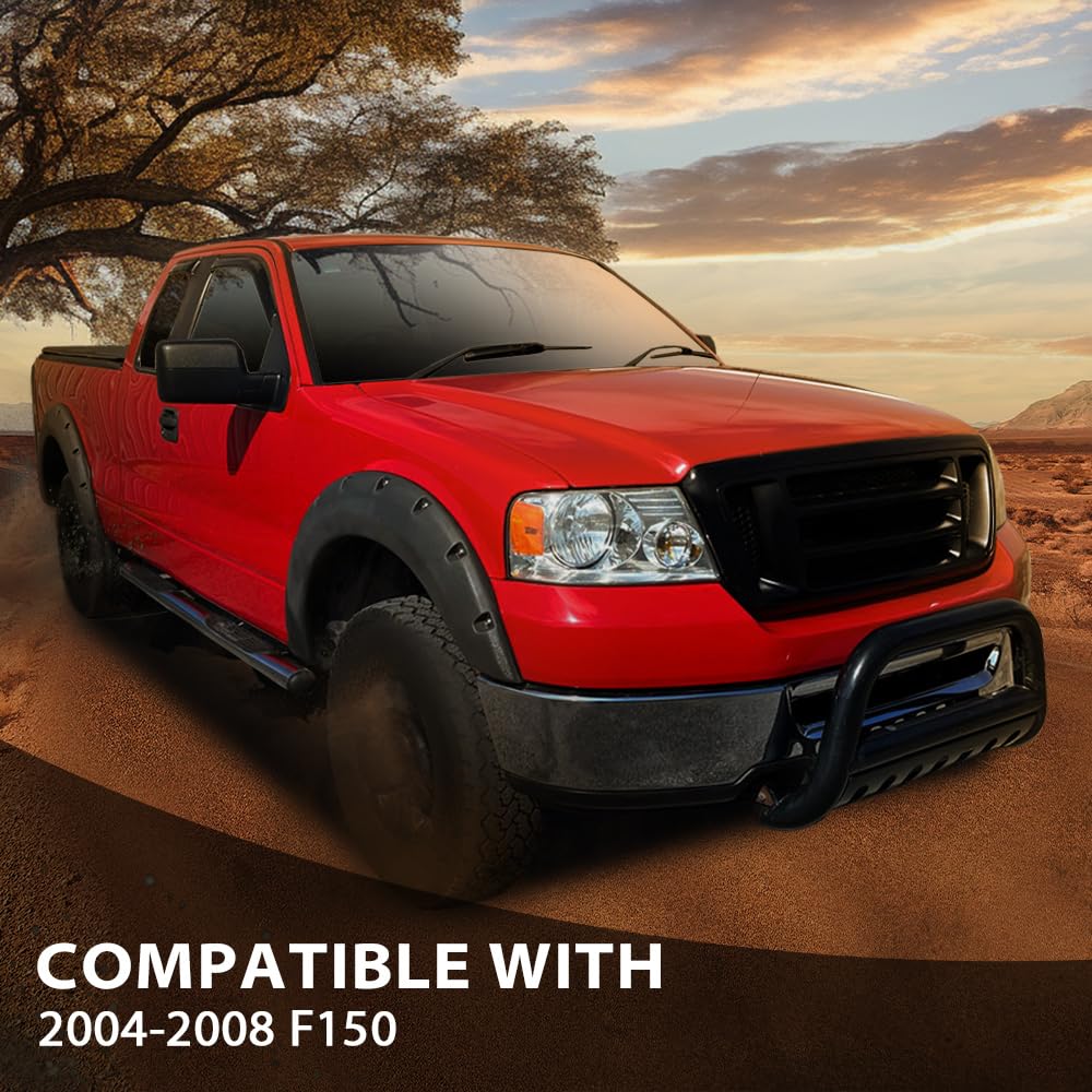 G-PLUS Pocket Riveted Fender Flares Compatible with 2004-2008 Ford F150 Styleside with 66.0/67.0/78.0/96.0 Bed (Not Fit