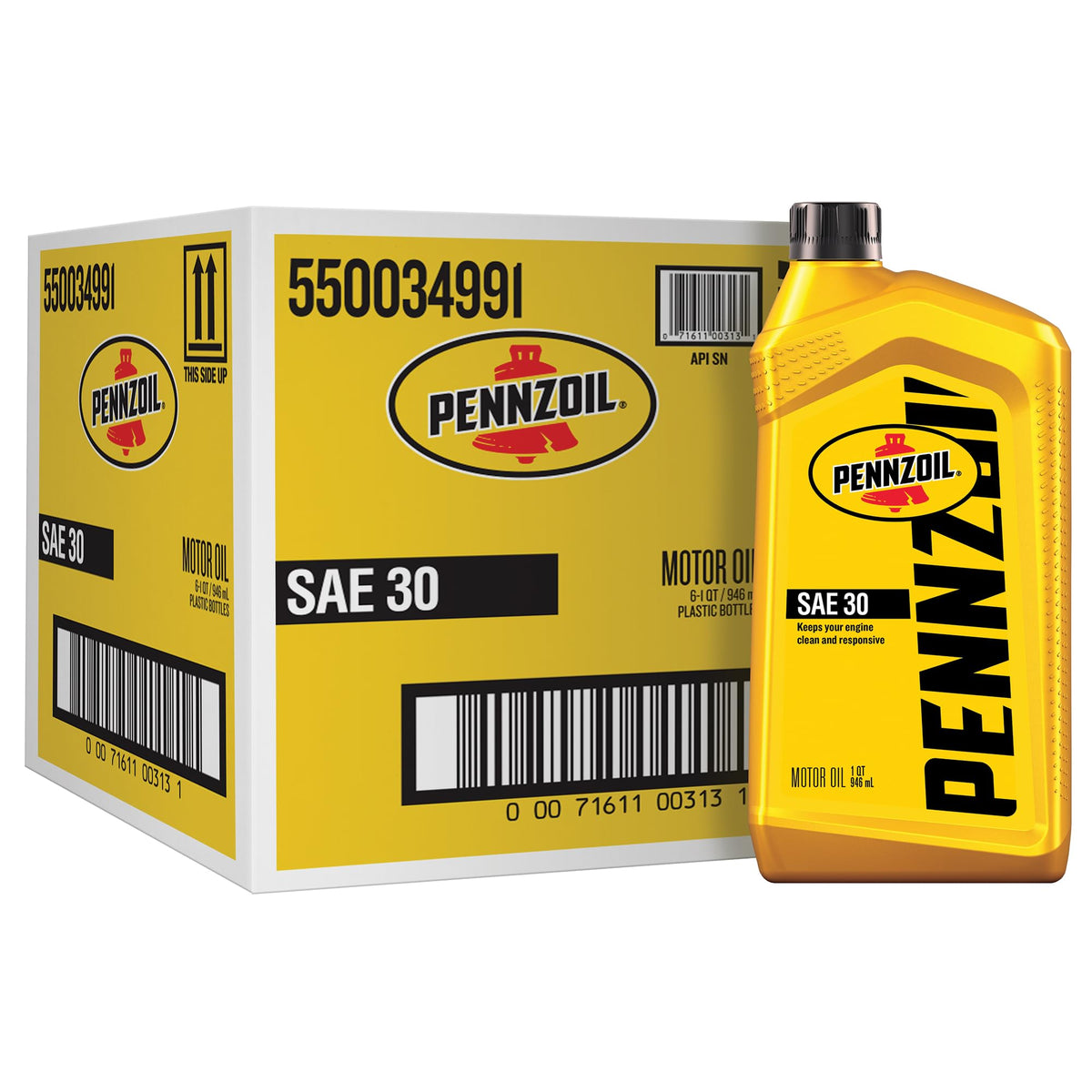 Pennzoil Motor Oil Sae 30 Motor Oil, 1 Quart (6 Pack)