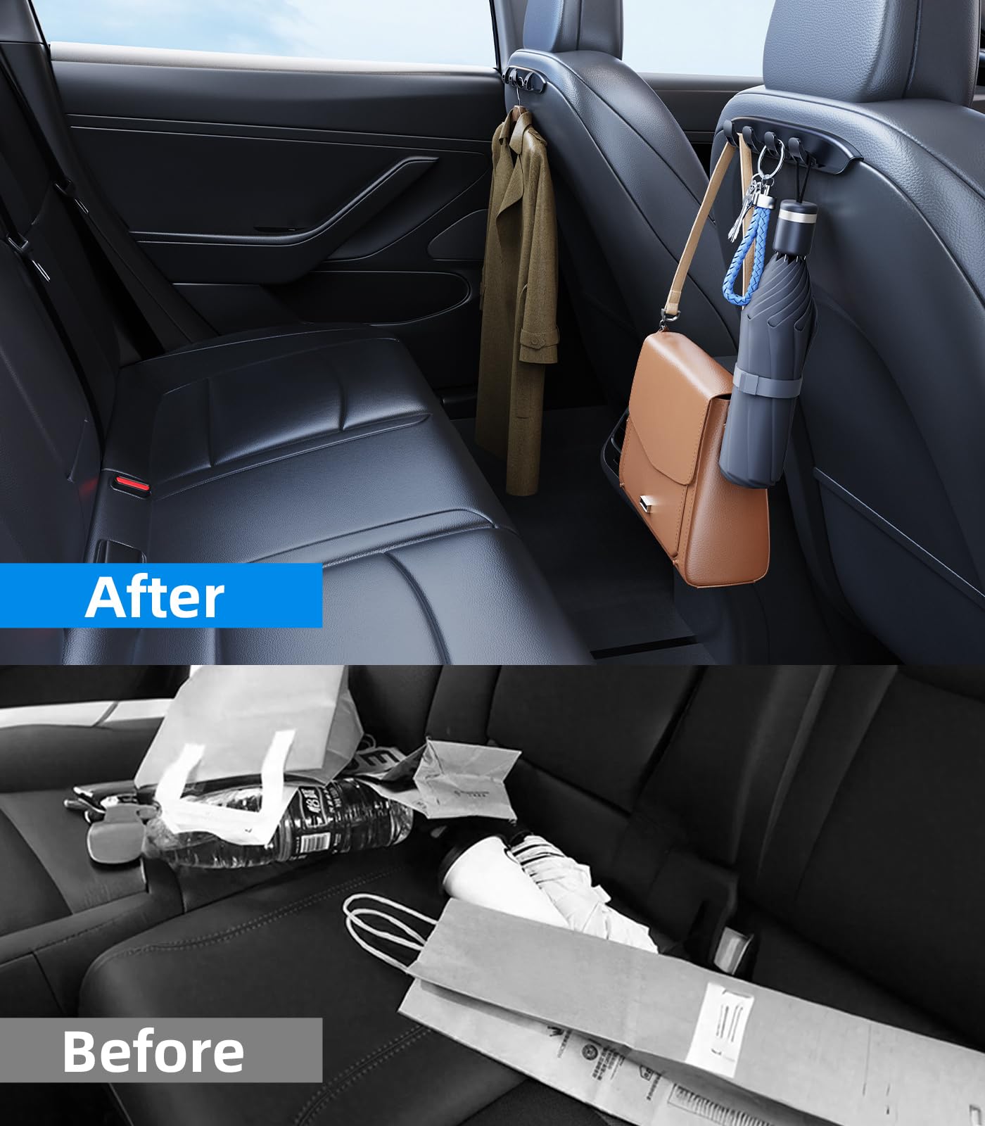 Dicmky 2 Pack Foldable Car Purse Hook For Tesla Model 3(Highland) Model Y(Juniper) Accessories 2026 2025 2024 2023 2022 2021, Ca