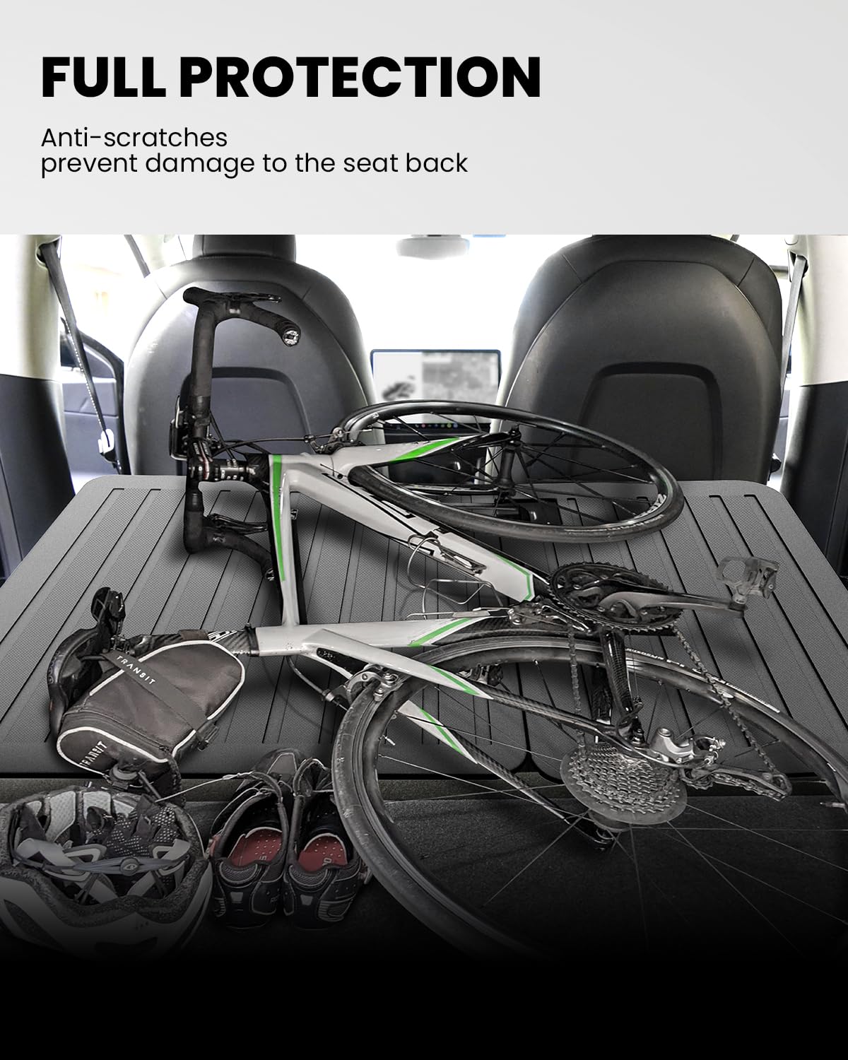 Lasfit Rear Seat Back Cover Fit For Tesla Model 3 Second Row Backrest Protector, Tpe Wear Resistant Seat Mat For 2017-2023 Acces