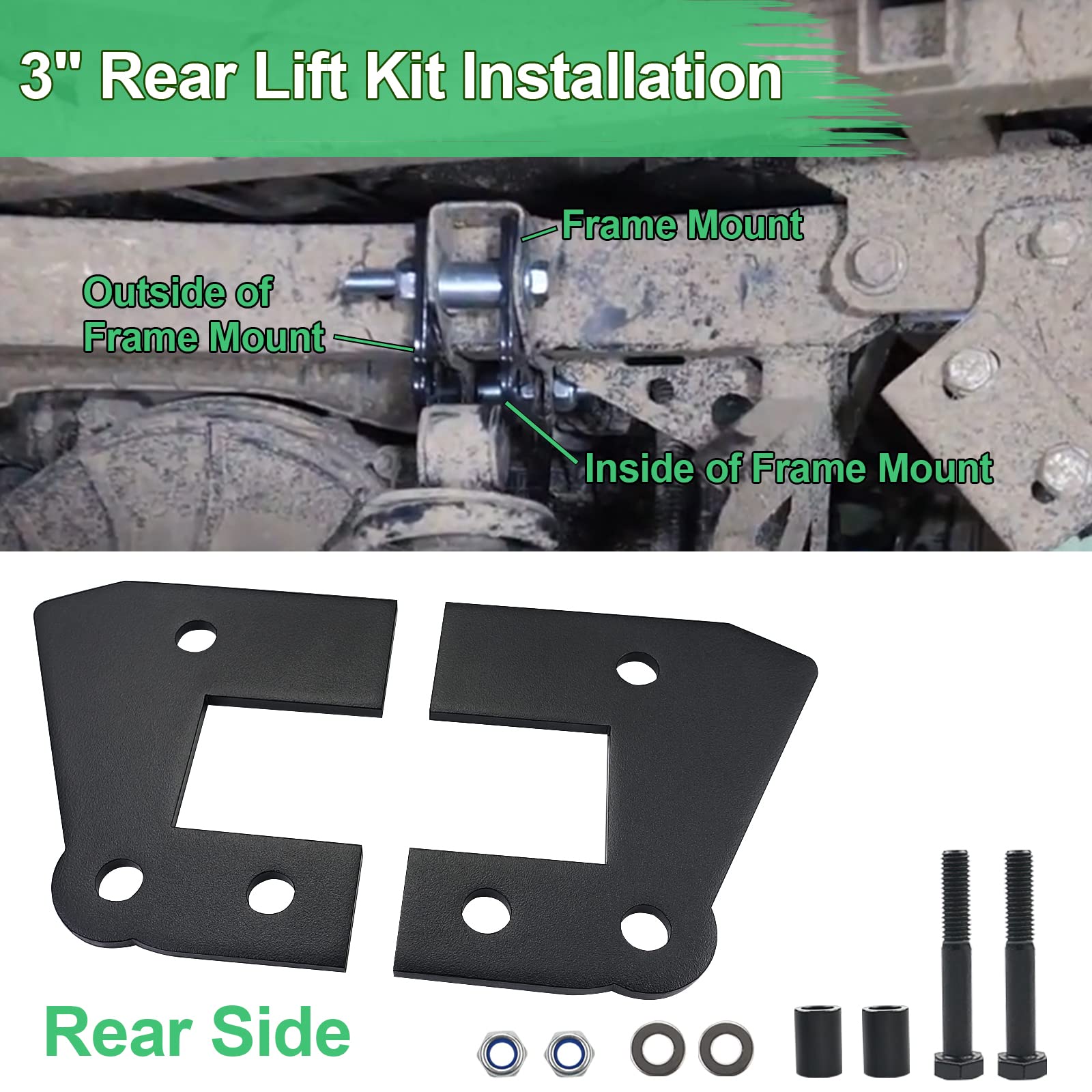 UTV Ranger Lift Kit - StarknightMT 3'' Ranger Front & Rear Bracket Lift Kit Compatible with Polaris Ranger 570 Fullsize/XP 570/X