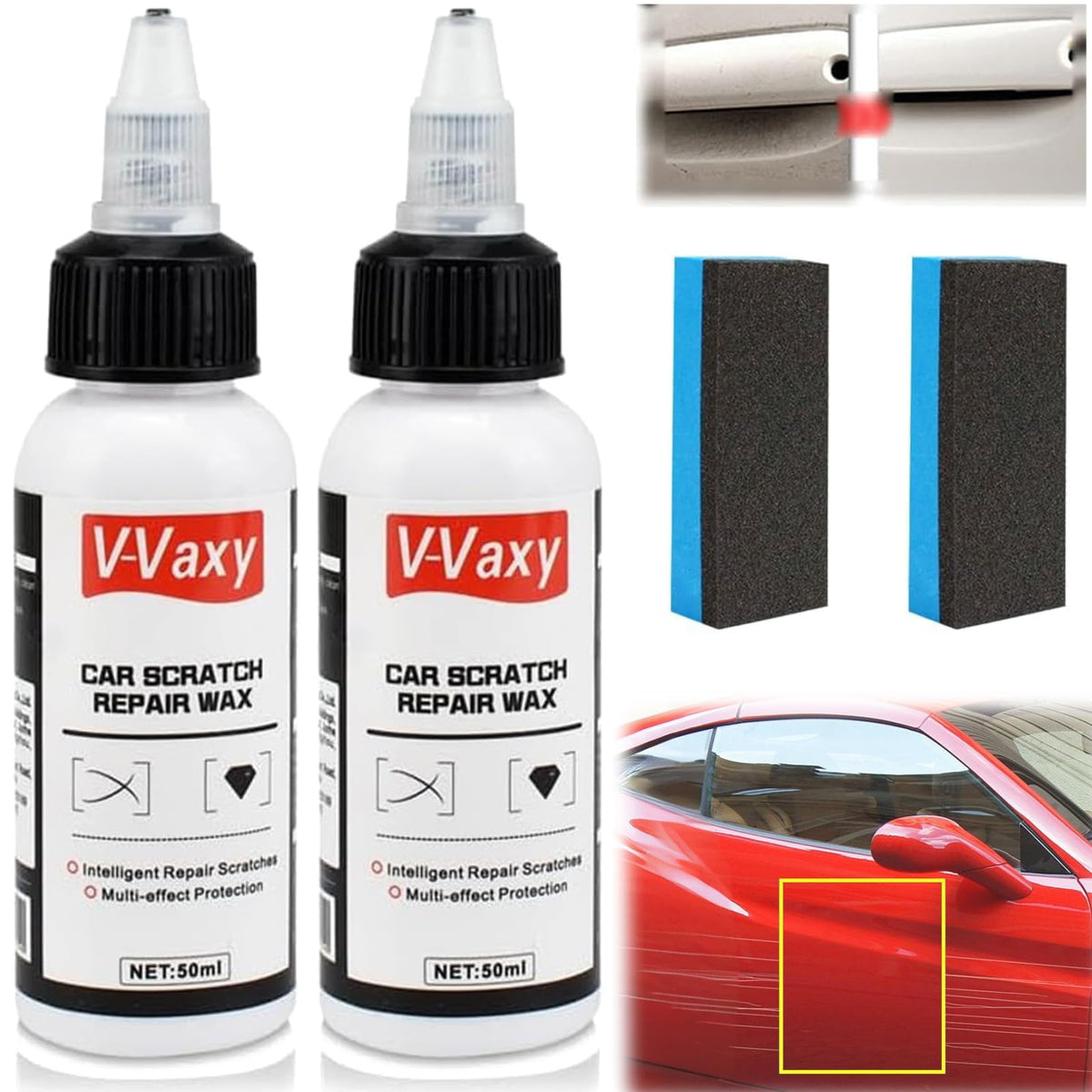 V-Vaxy Car Scratch Repair Wax, Car Buff Out Scratch, Intelligent Repair Scratcher, Scratch Repair, Multi-effect Protection (1.76