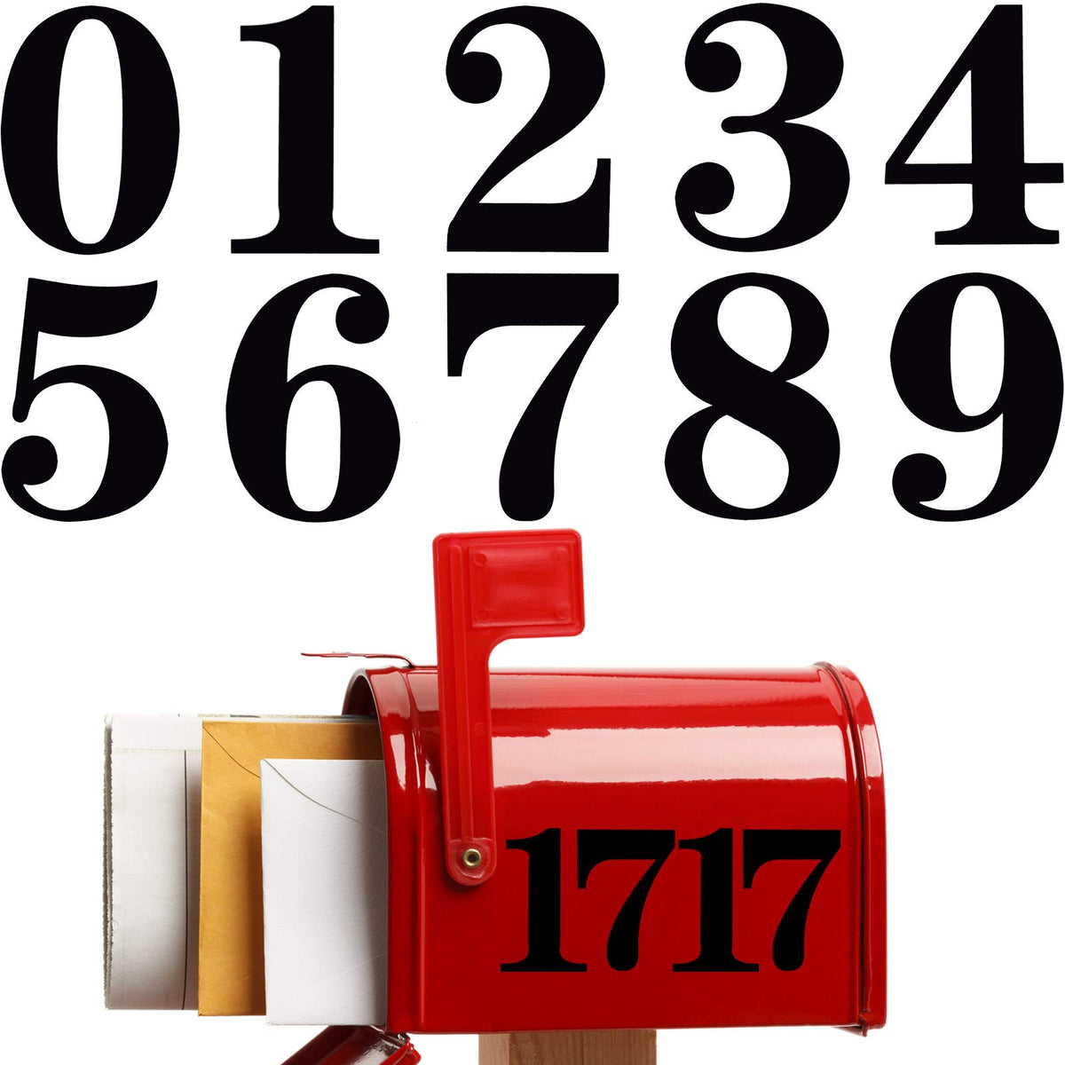 8 Sets Black Mailbox Numbers Sticker 3 Inch Self Adhesive Mailbox Number Decals Waterproof Number Sticker For Mailbox Signs Window Door Cars Trucks Home Business Address Number