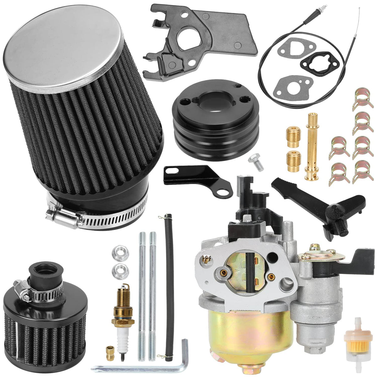 Yoxufa 212Cc Carburetor Carb Kit Replacement For Predator 212Cc 224Cc 196Cc 200Cc 6.5Hp Engine Coleman Ct200U Bt200X Ct200U-Ex Kt196 Massimo Baja Warrior Mb200 Gx160 Axis M200 Mini Bike Go Kart Parts
