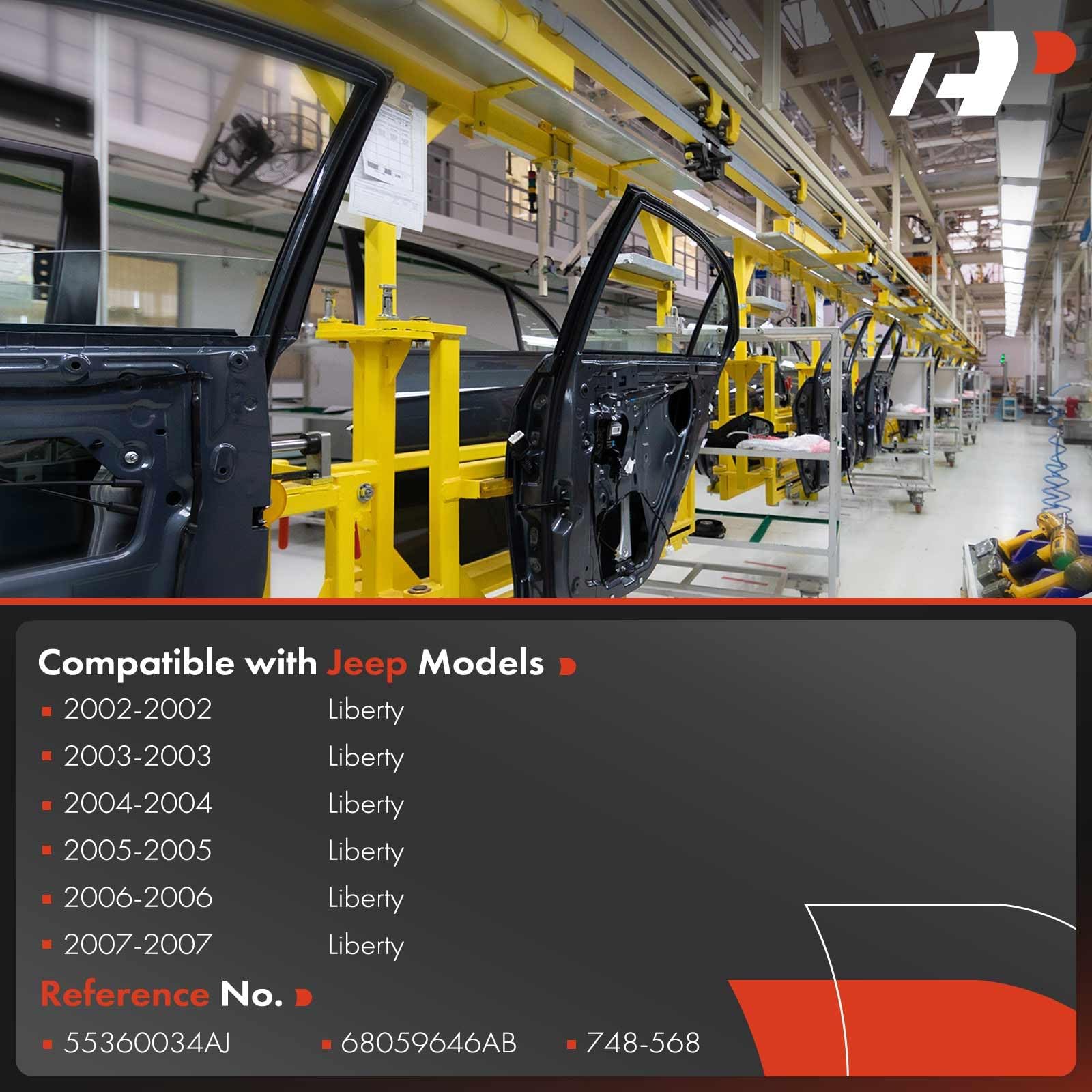 A-Premium Power Window Regulator And Motor Assembly Replacement For Jeep Liberty Kj 2002-2006 Rear Right Passenger Side