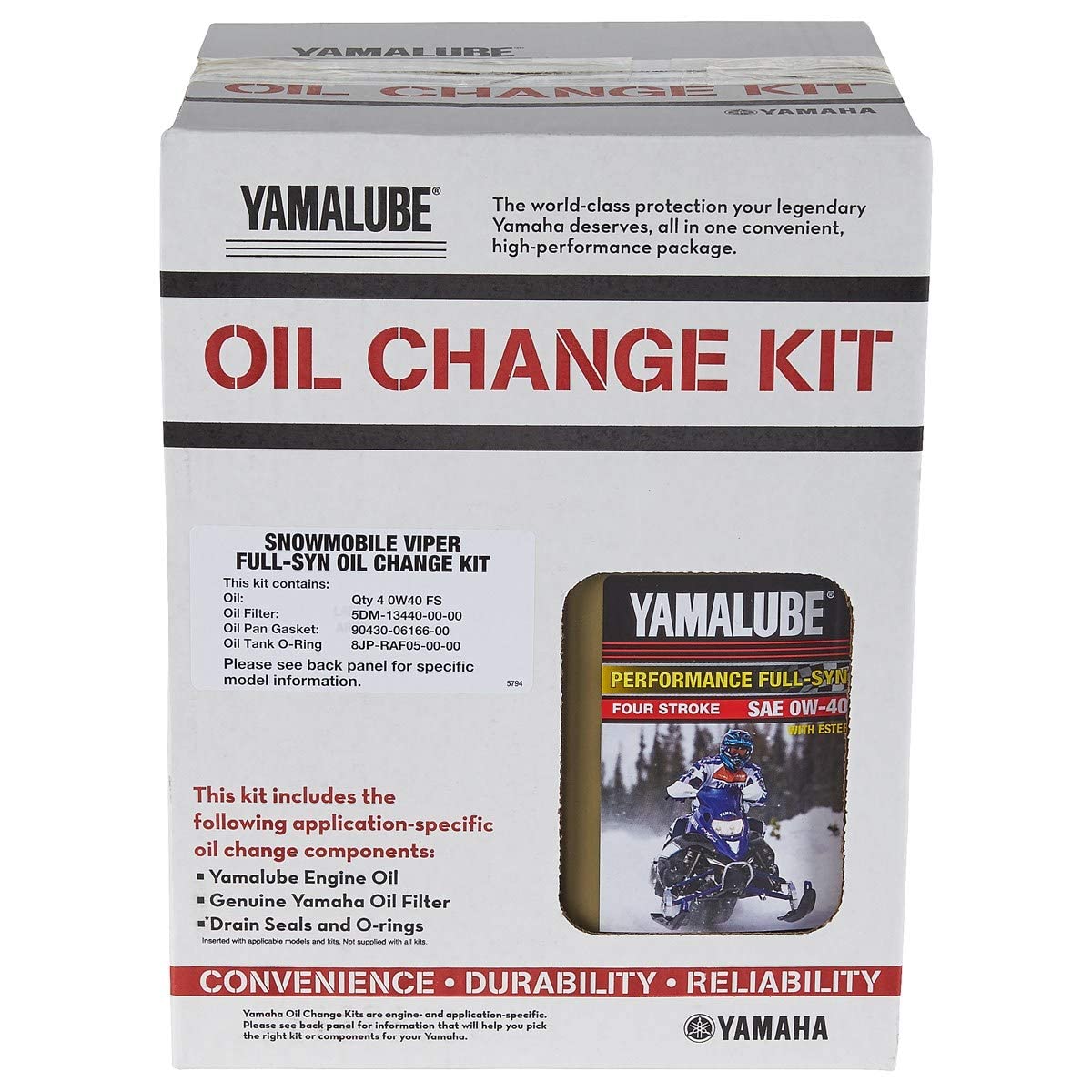 Yamaha Original Oem Yamalube Viper/Sidewinder Lub-Smbcg-Kt-25 Sr Full Synthetic Oil Change Kit W/Yamaha Oem Filter Part #5Dm-134