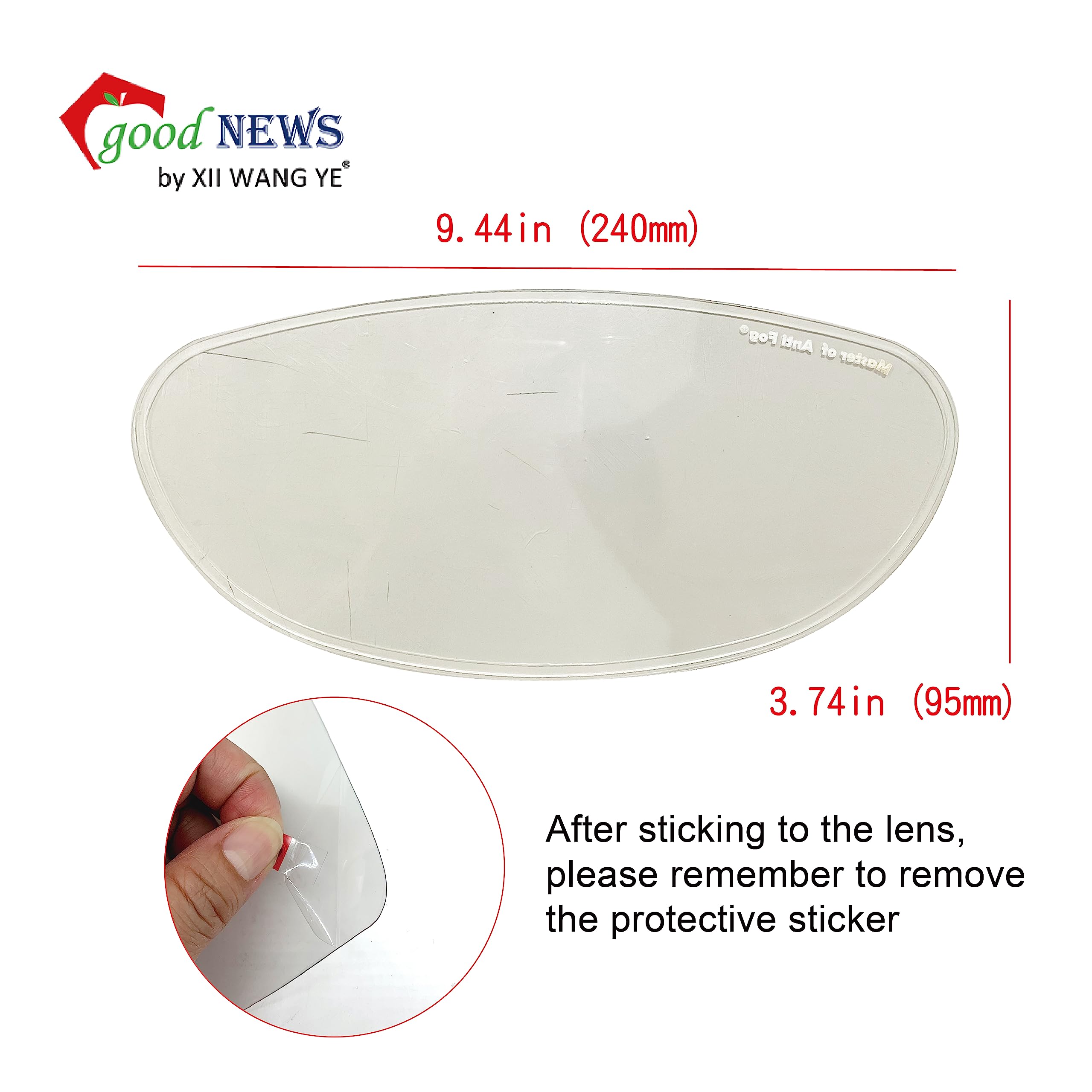 XII WY Motorcycle 3/4 open face Helmet Shield Insert - Photochromic Anti-Fog Film, Transitional Visor, Clear to Indigo Tint, Sun