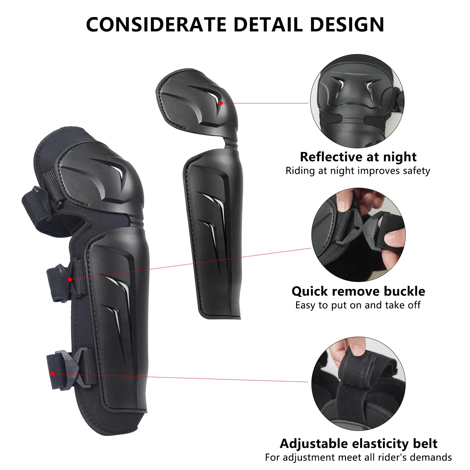 AIDY-PRO Motocross Knee Pads Motorcycle Elbow Pads, Adjustable Motorcycle Elbow Guards Leg Armor Protection, Crashproof Motocros