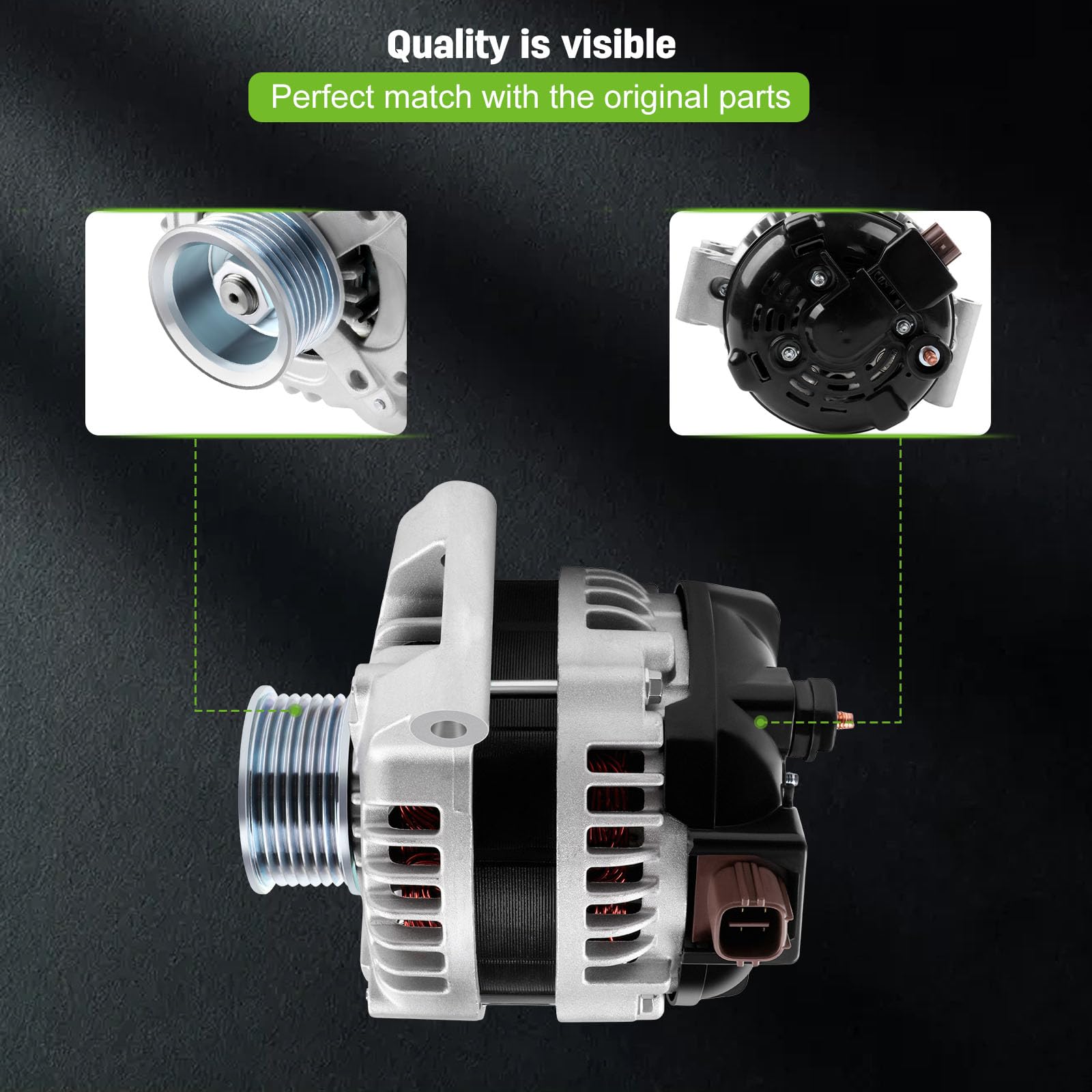 SCITOO Alternator Fit for Honda for Accord Alternator 2003-2007, for Honda for Civic Alternator 2006-2011, for Honda for CR-V Al