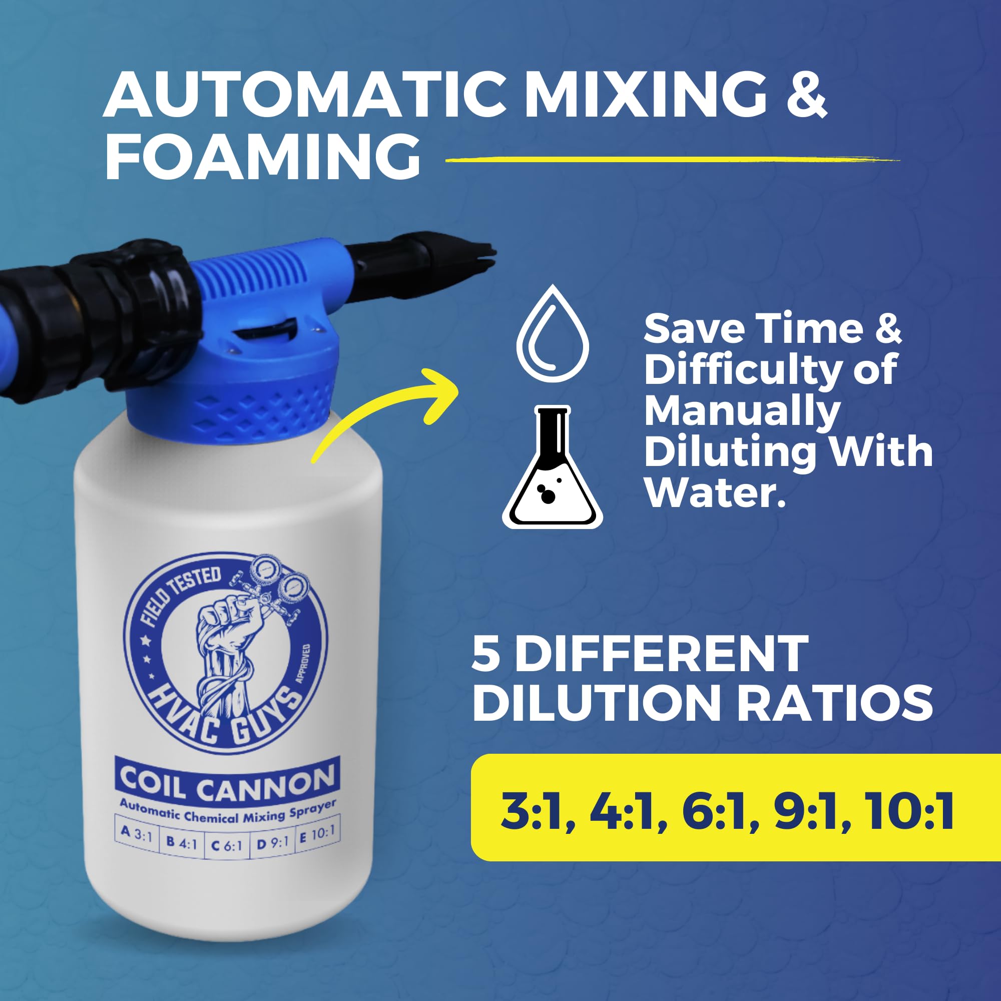 Hvac Guys Coil Cannon Cleaner Mixing Sprayer For Air Conditioner And Refrigeration Coil Cleaner Dilution Ratios - 2-Qt. Size - W