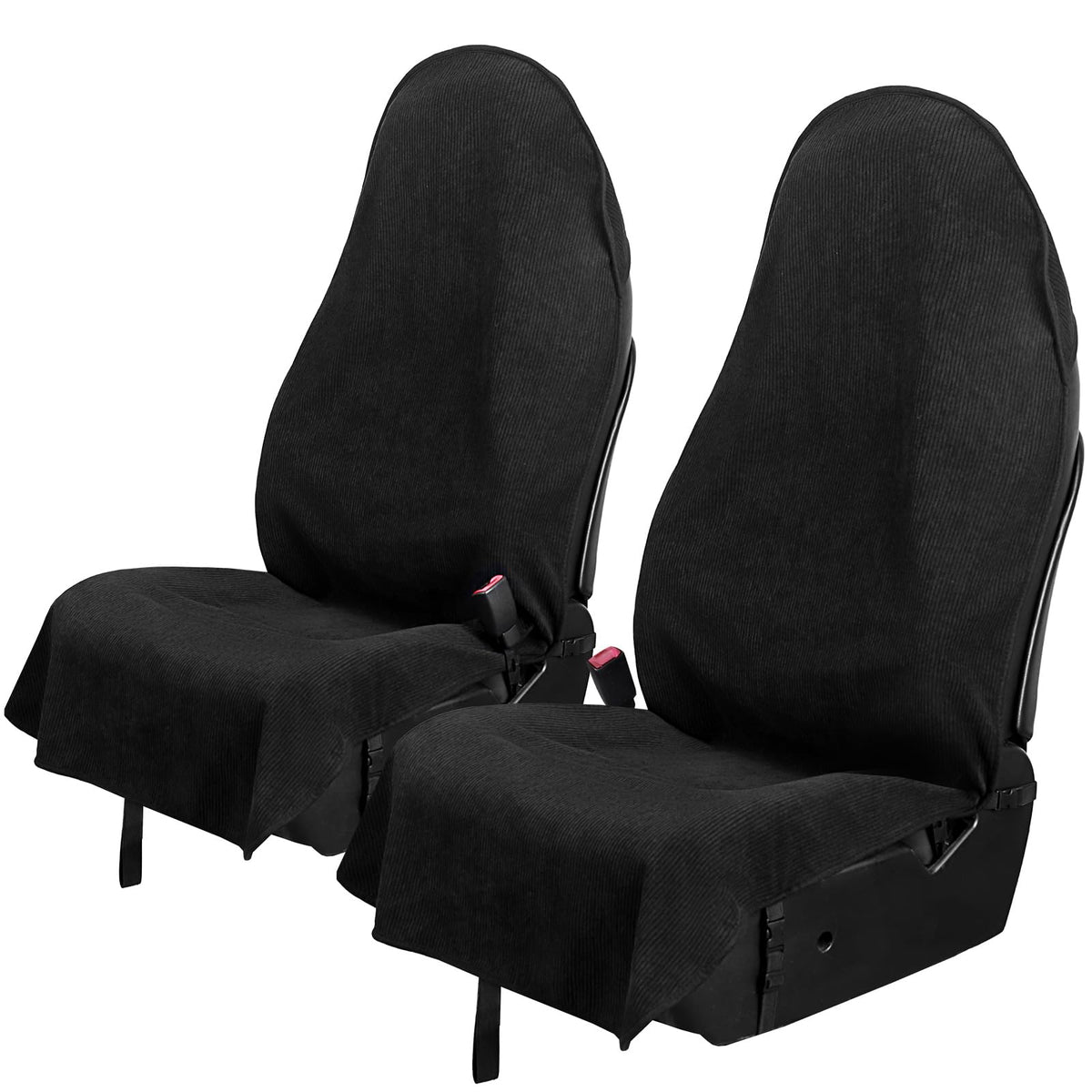 2Pcs Universal Waterproof Car Seat Covers Black - Automotive Seat Cushion For Sedan Suv Truck Front Or Rear Seats - Anti Slip Ca