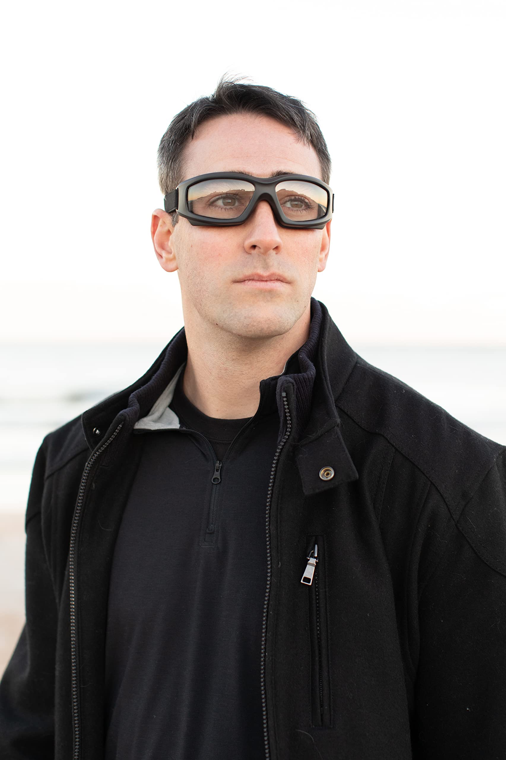 Clear Lens Motorcycle Goggles For Men: Heavy-Duty Riding Goggles W/Hard Case, Cleaning Cloth, And Pouch By Get Lost