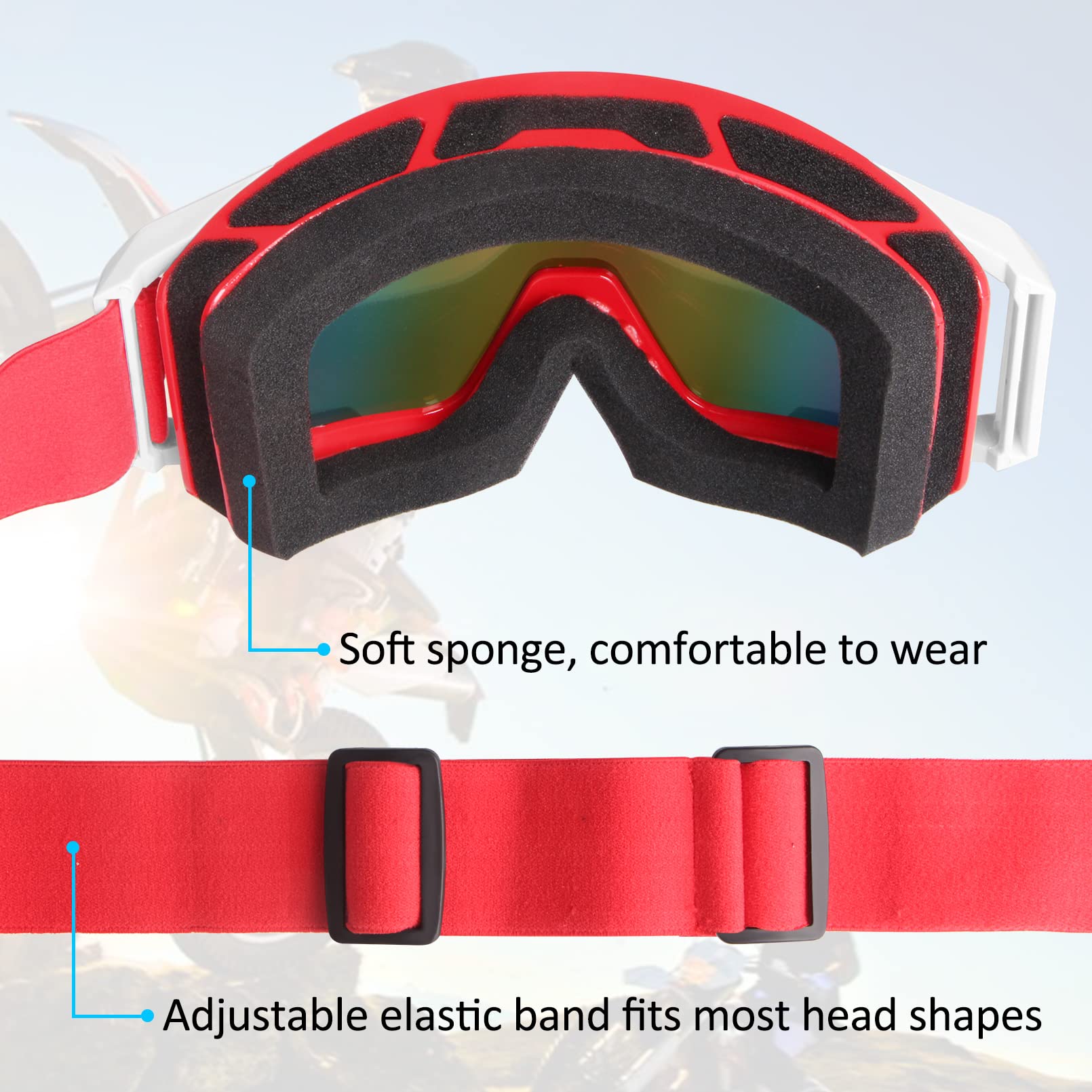 Motorcycle Motocross Goggles Off Road Dirt Bike ATV UV Protection Goggles Motorbike Dustproof Riding Racing Helmet Goggle UTV MX