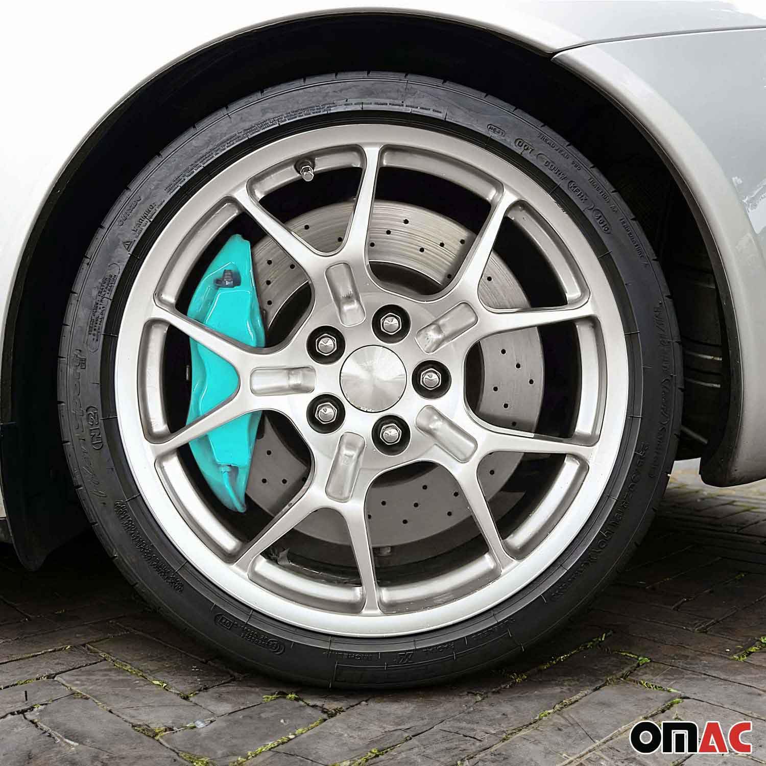 Omac Brake Caliper Epoxy Based Car Paint Kit Nevada Blue Glossy High-Temp