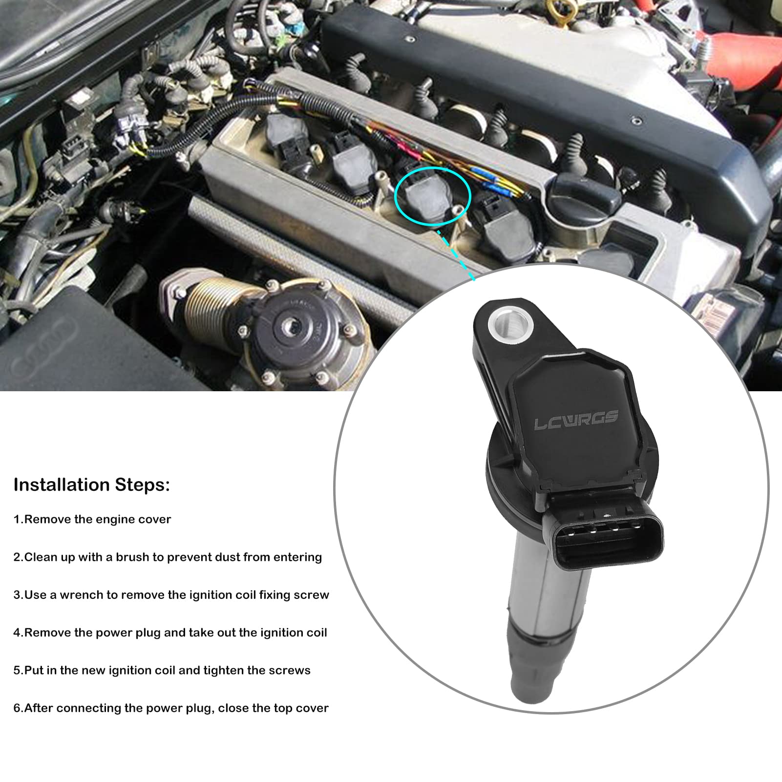 Pack of 4 Ignition Coil Compatible with 1.8 L4 Toyota Corolla Prius Matrix Scion XD 1.8L 2009 2010 2011 2012 2013 2014 2015 2016