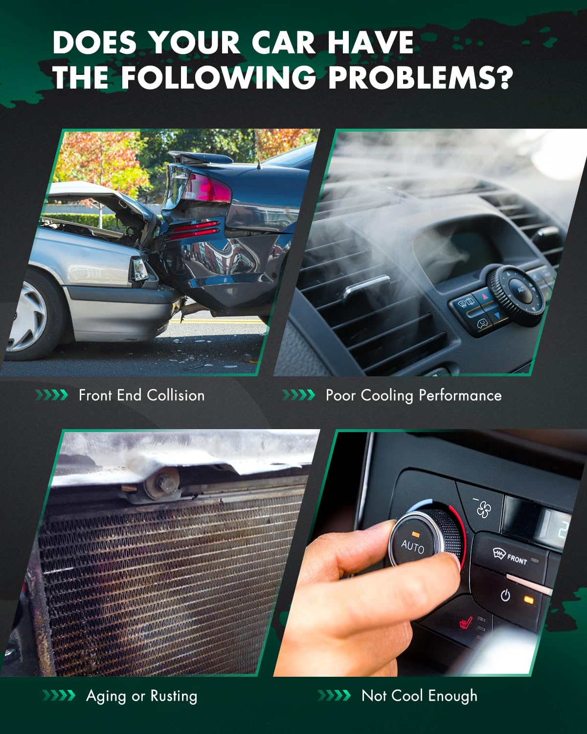 SCITOO Condenser Air Conditioning Compatible with Ford Mustang 2015 2016 2017 2018 2019 2020 2021 3.7L 5.0L 5.2L, Replace# FR3Z1