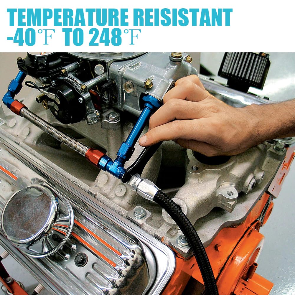 6An Transmission Cooler Line - 6An Fuel Line Hose 16Ft Braided Push Lock Hose 500 Psi High Pressure For Automotive Fuel Systems