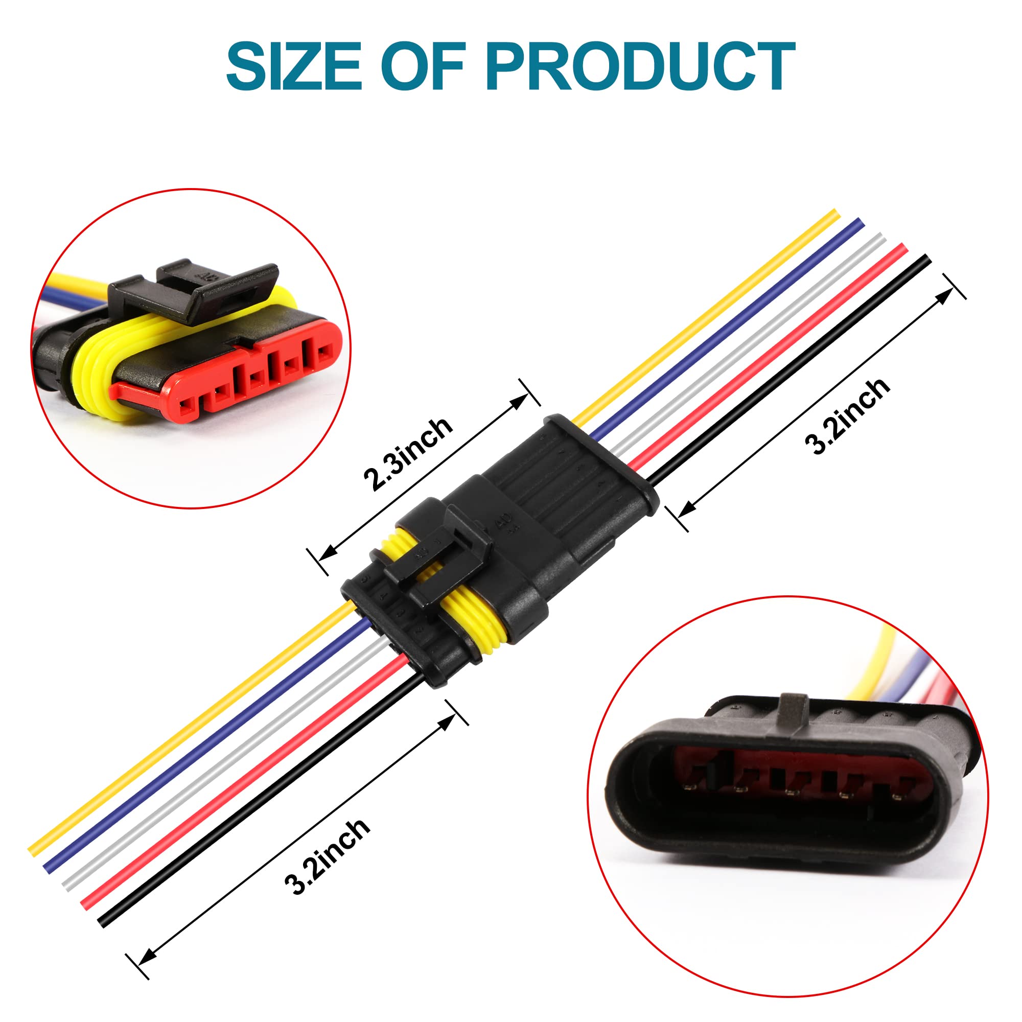 G 5 Pin Way Electrical Wire Connector Male Female Plug Socket Quick Disconnect Waterproof Plug Play For Car Truck Motorcycle Mar