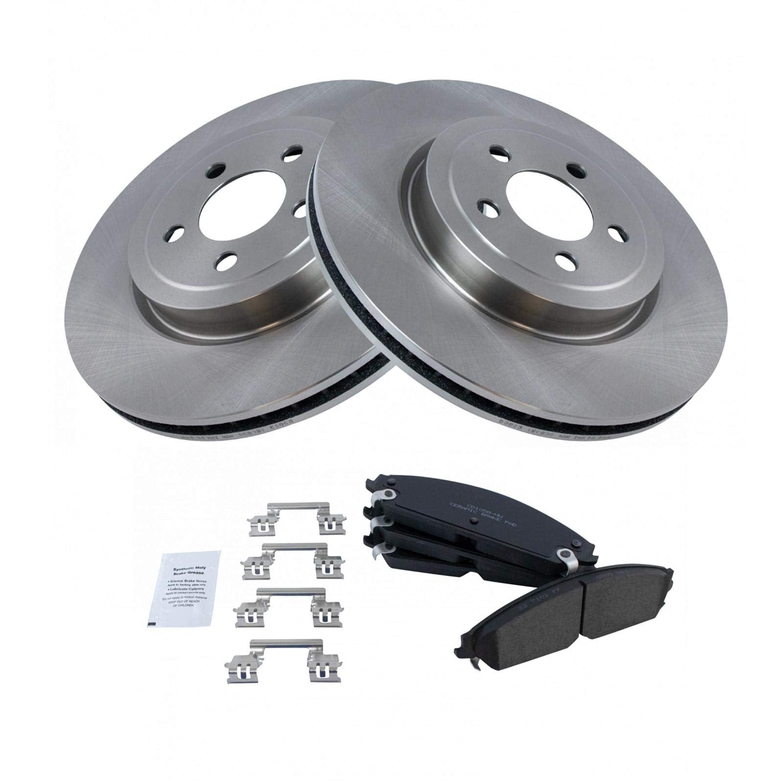 Trq Front Brake Pad & Rotor Kit Brake Pads Brake Rotor Ceramic Compatible With 2005-2019 Chrysler 300 2009-2019 Dodge Challenger