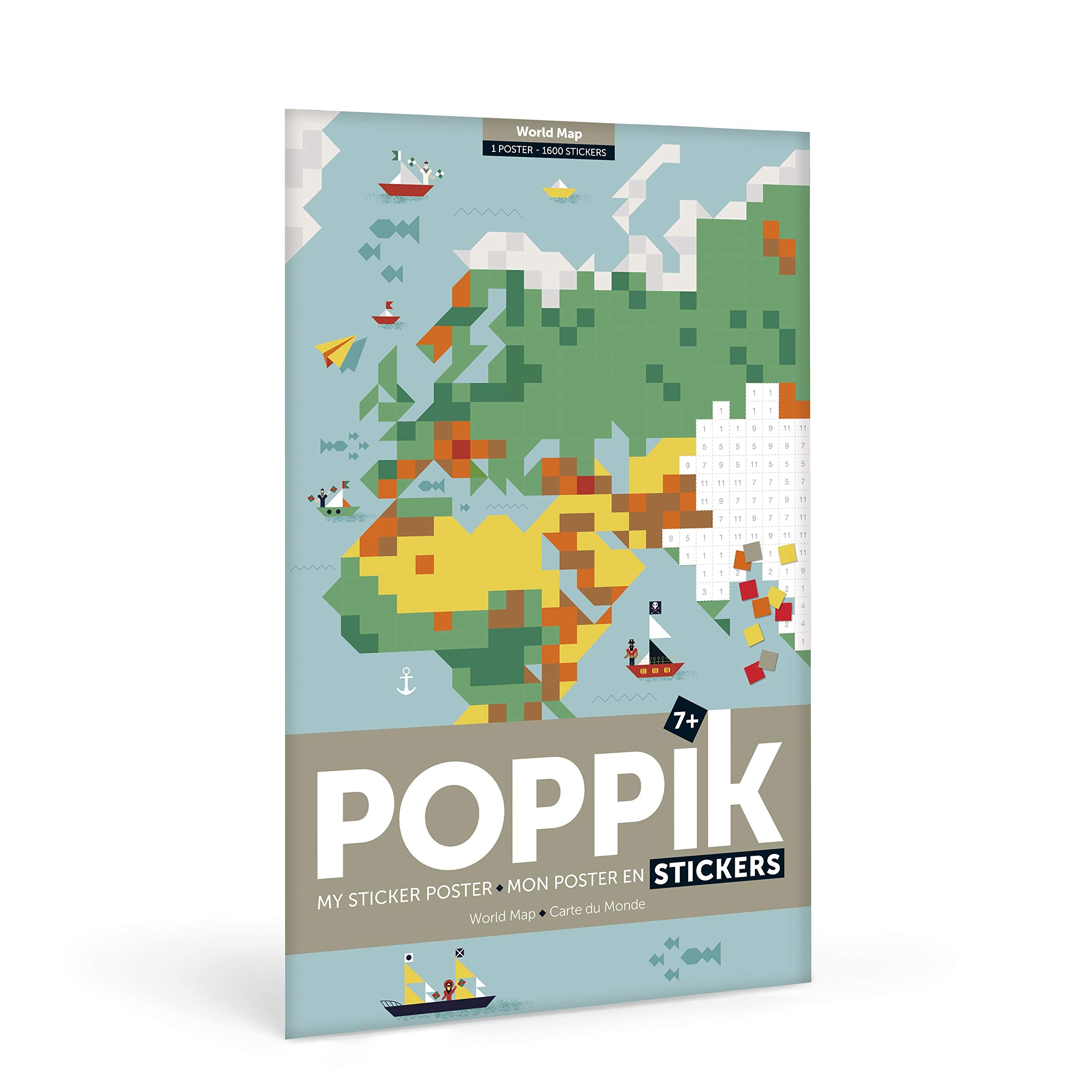 Poppik World Map - 40'' X 24'' Sticker Art