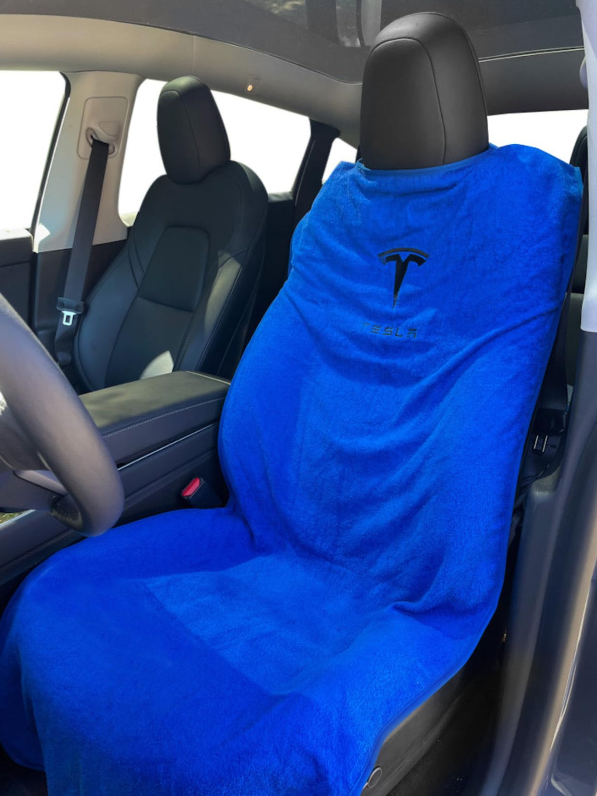 Piora Compatible with Tesla Model S/3/X/Y Premium Towel Car Seat Cover - Waterproof & Machine Washable - Seat Protector for Dog,
