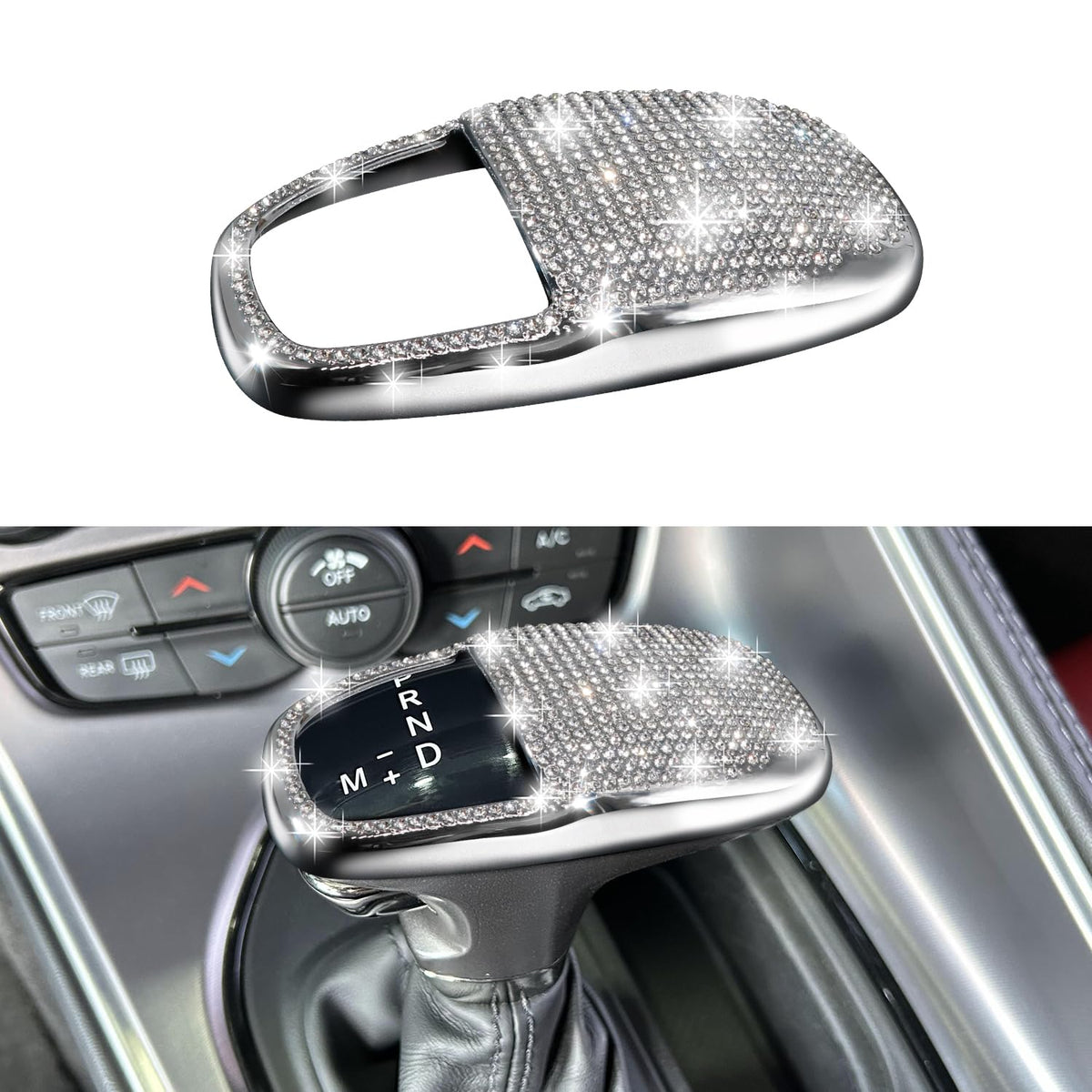 Remoch Gear Shift Knob Head Cover Bling Trim For Dodge Charger Accessories 2015-2023 Challenger 2015-2024 Durango 2016-2025 Meta
