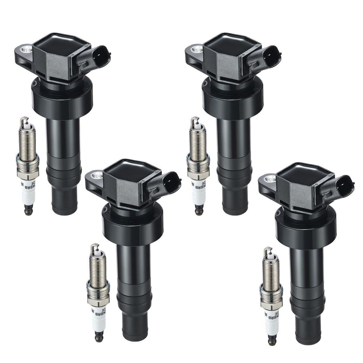 Bdfhyk Coil Pack Uf652 And Iridium Spark Plugs 93815 Compatible With Hyundai Accent Veloster Kia Rio Soul 1.6L 2.0L L4, Sets Of 