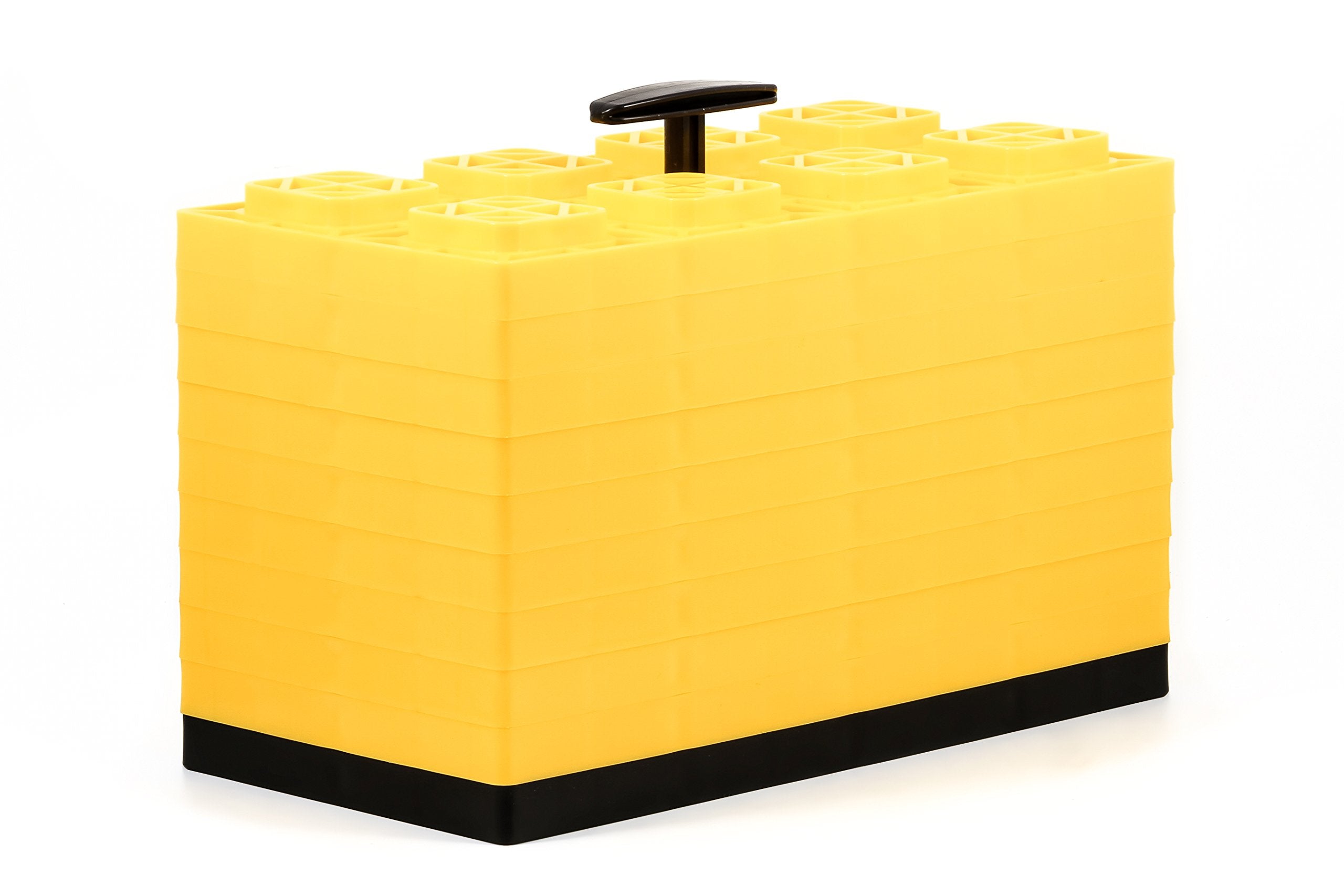 Camco 44515 Fasten 4X2 Durable Plastic Rv Mobile Home Camper Leveling Interlocking Stabilizer Blocks With T Handle For Dual Tire