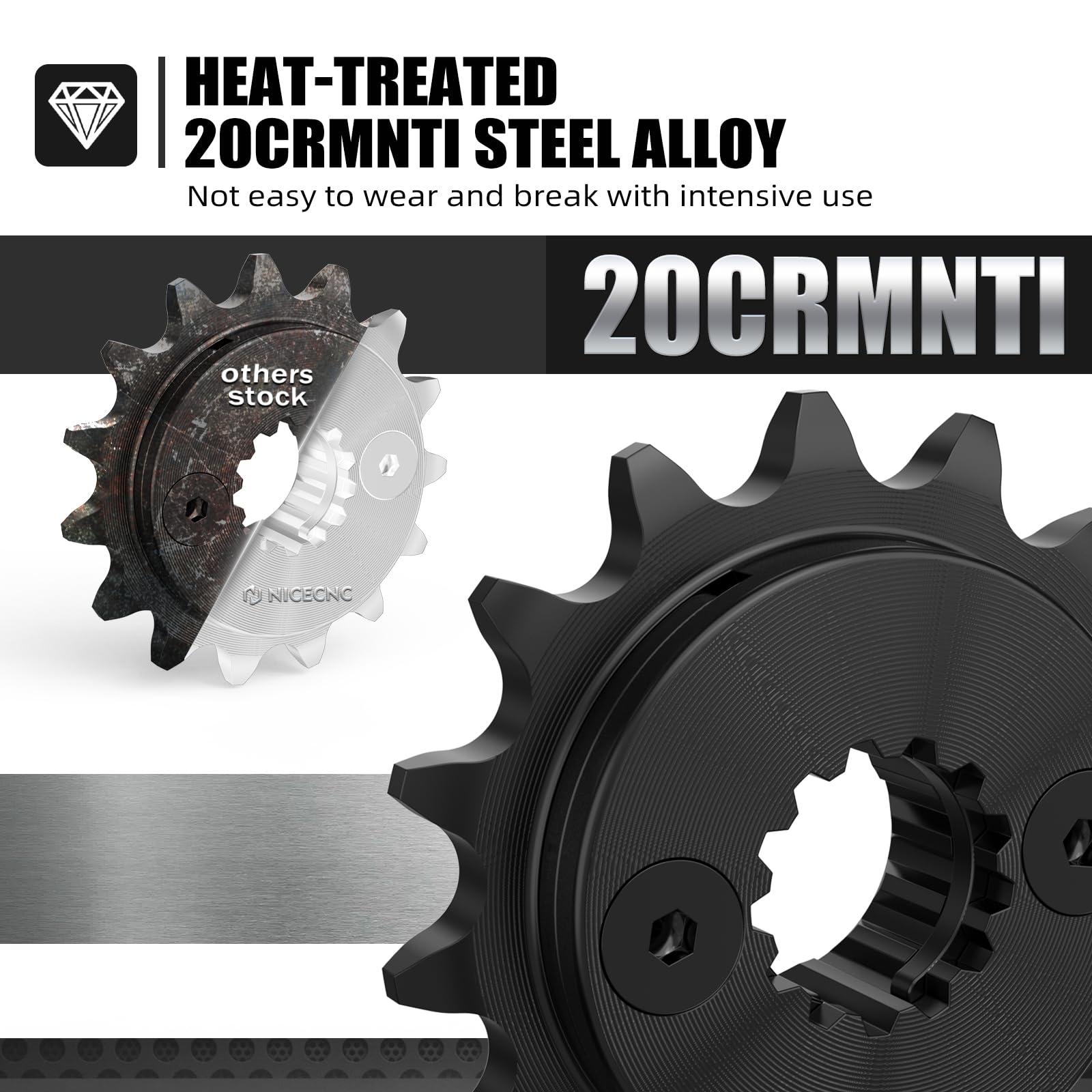 NICECNC M6 x 10Nm 15T Front Countershaft Sprocket Compatible with Honda XR650L 1993 1994 1995 1996 1997 1998 1999-2024