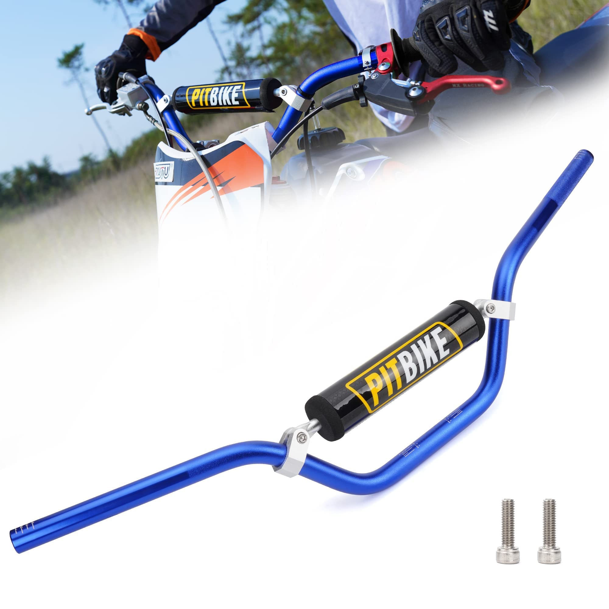 Handle Bar With Foam Pad 7/8'' 22Mm Handlebar Compatible With Crf Yzf Kxf Klx Rmz Drz Pit Dirt Bike Motocross Atv Quad Blue