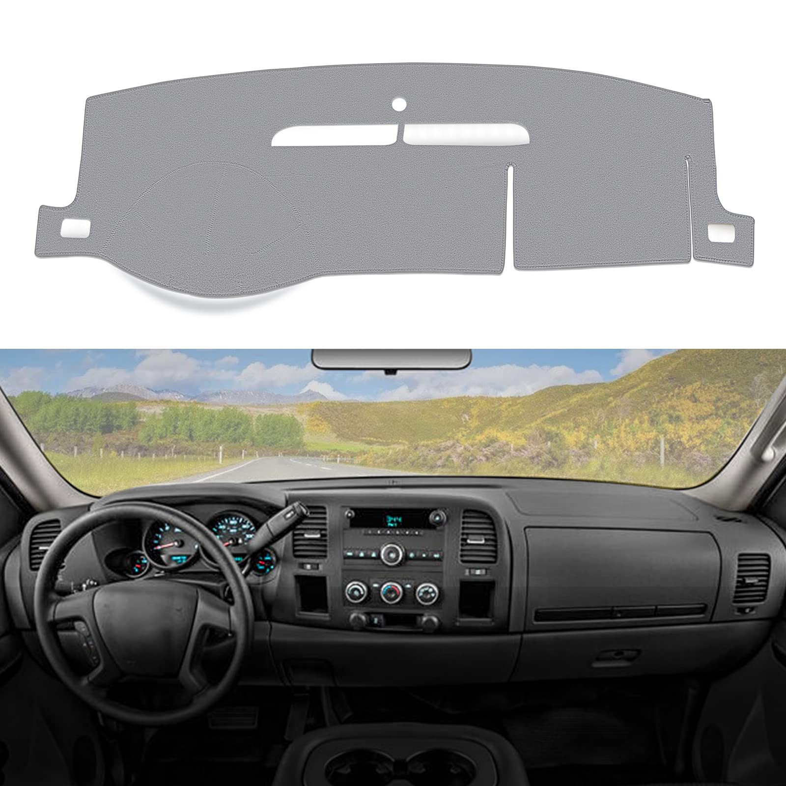 Berksyde Dashboard Dash Cover Mat Carpet Compatible With 07-14 Chevy Tahoe Suburban Denali Avalanche Gmc Yukon/Xl,07-13 Chevy Si