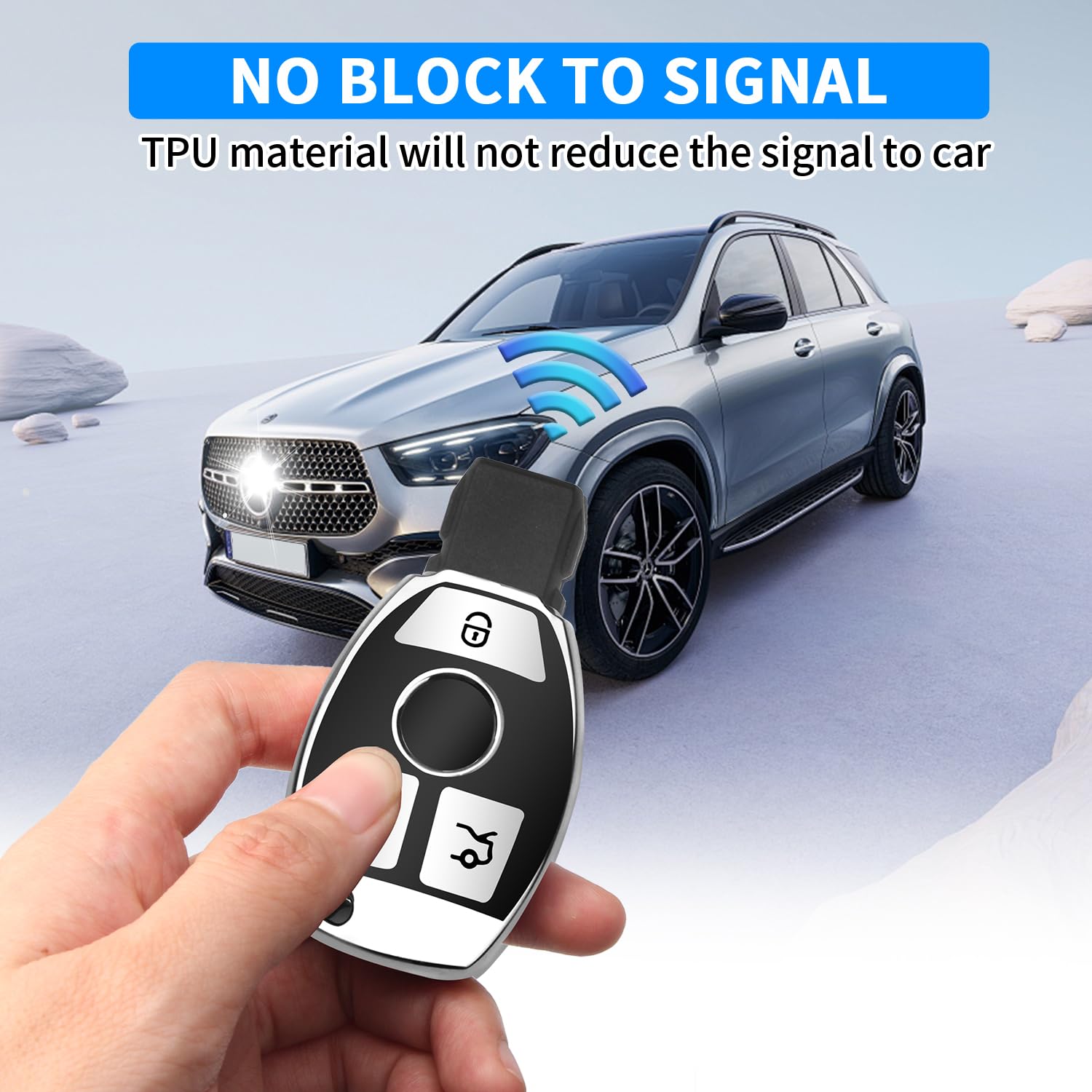 Qbuc For Mercedes Benz Key Fob Cover With Keychain,Compatible With Mercedes-Benz A B C E G R S M Class Cla Clk Amg Cls Gla Glc G