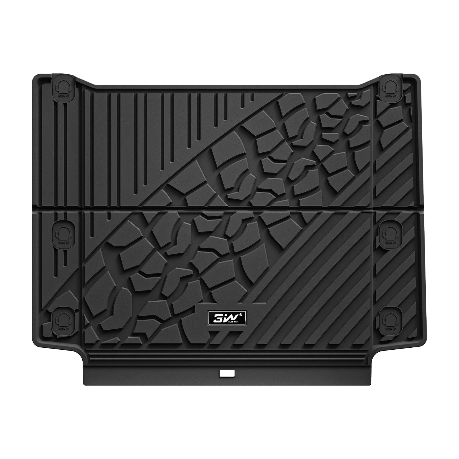 3W Cargo Liner Custom Fit For Jeep Wrangler 4Xe 2021 2022 2023 2024 2025 Hybrid 4 Door (Non Jl Or Jk), All Weather Waterproof Tp