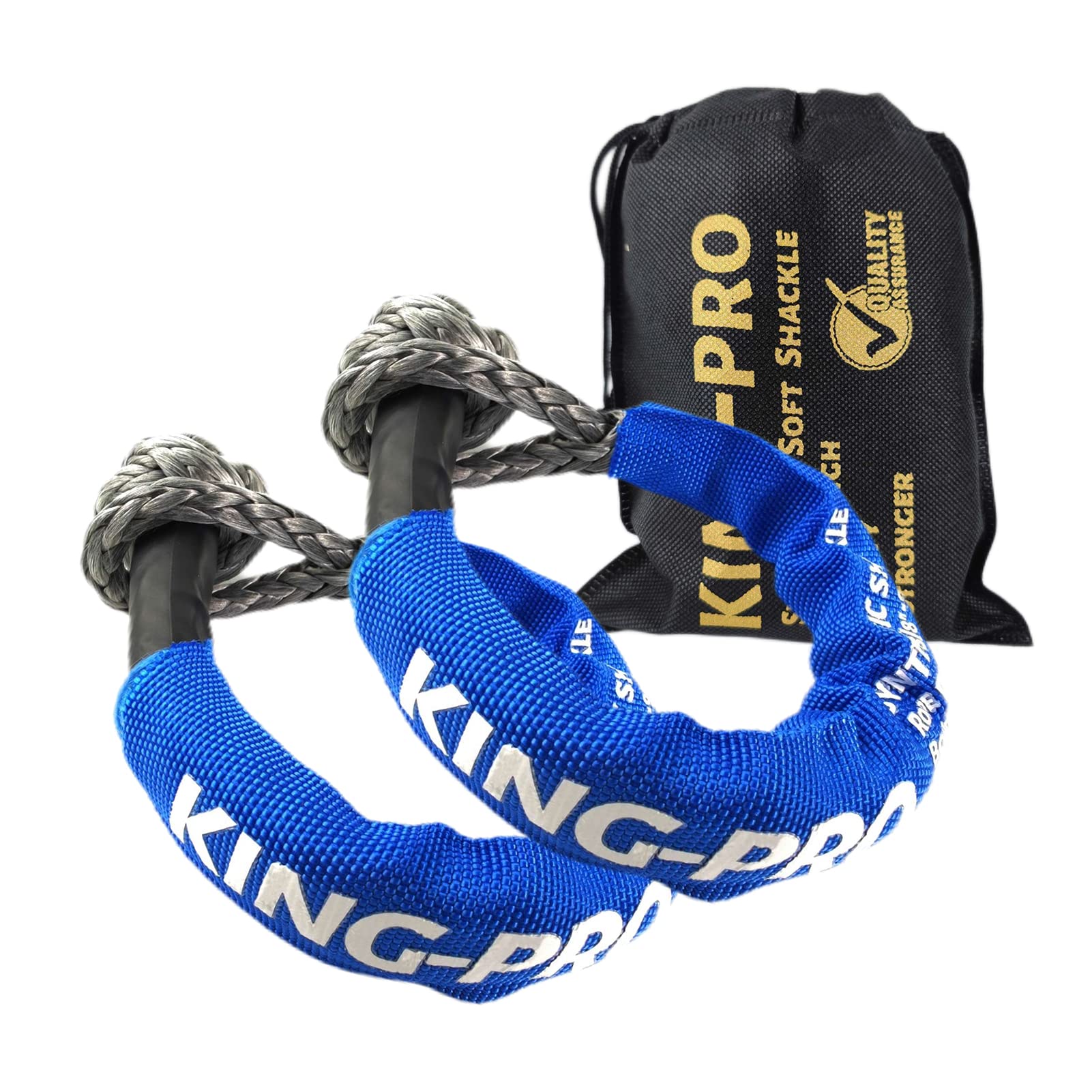 KING-PRO Synthetic Shackle 3/8x16 Soft Shackle 24,200lbs Breaking Strength Recovery Soft Shackle with Protective Sleeves for JEE
