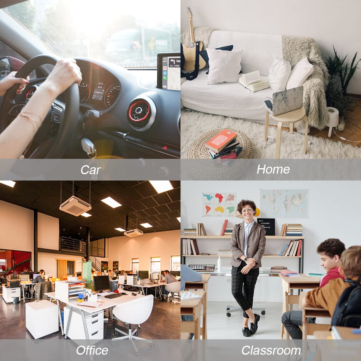 Osilly Mini Digital Clock for Car Dashboard, Battery Operated & Clear LCD Screen Time Display, Small Digital Clock with Self-Adh