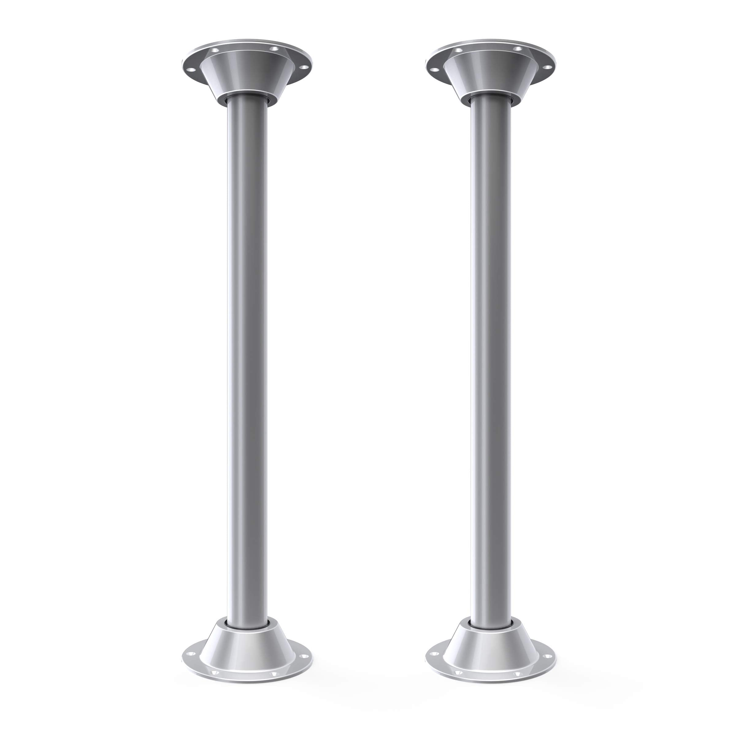 Manufacturers' Select Itc Rv Or Boat Table Leg System. 2 Complete Surfit 29" Leg Sets, Silver, Surface Mount With Aluminum Floor And Table Bases